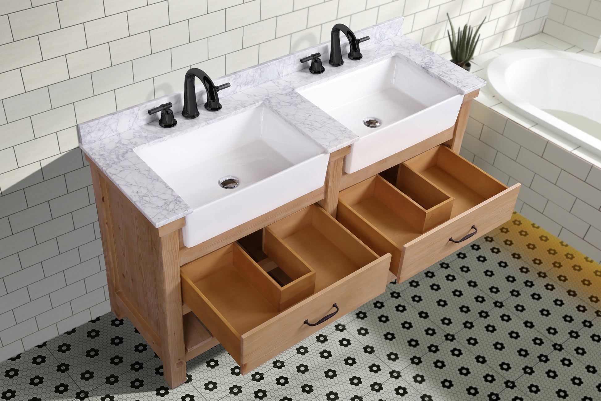 Marina 60" Bathroom Vanity Driftwood Finish