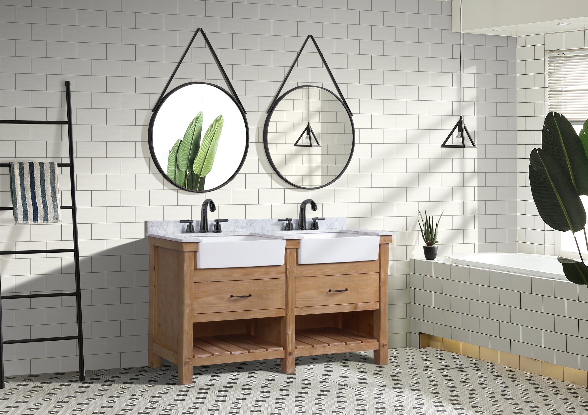 Marina 60" Bathroom Vanity Driftwood Finish