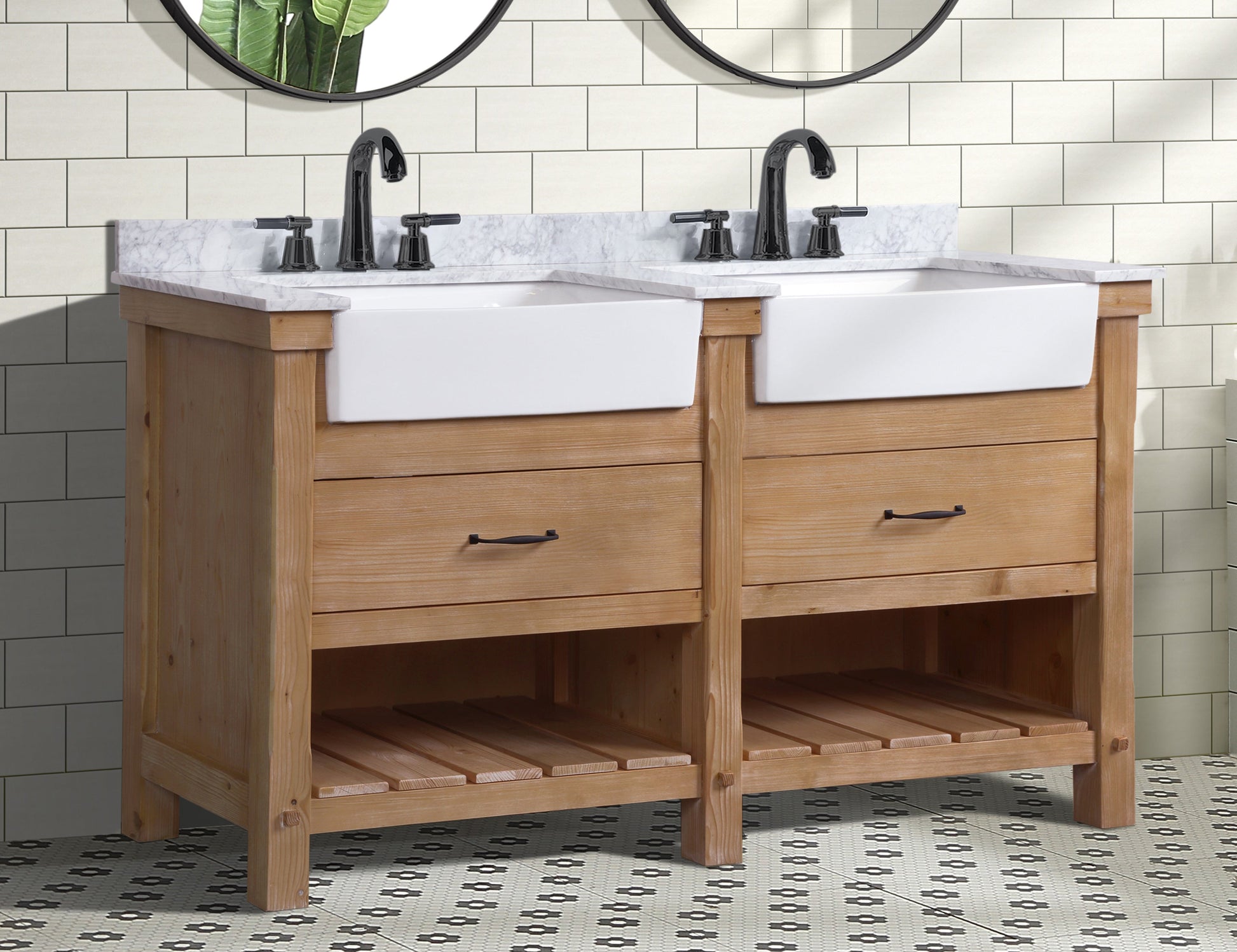 Marina 60" Bathroom Vanity Driftwood Finish