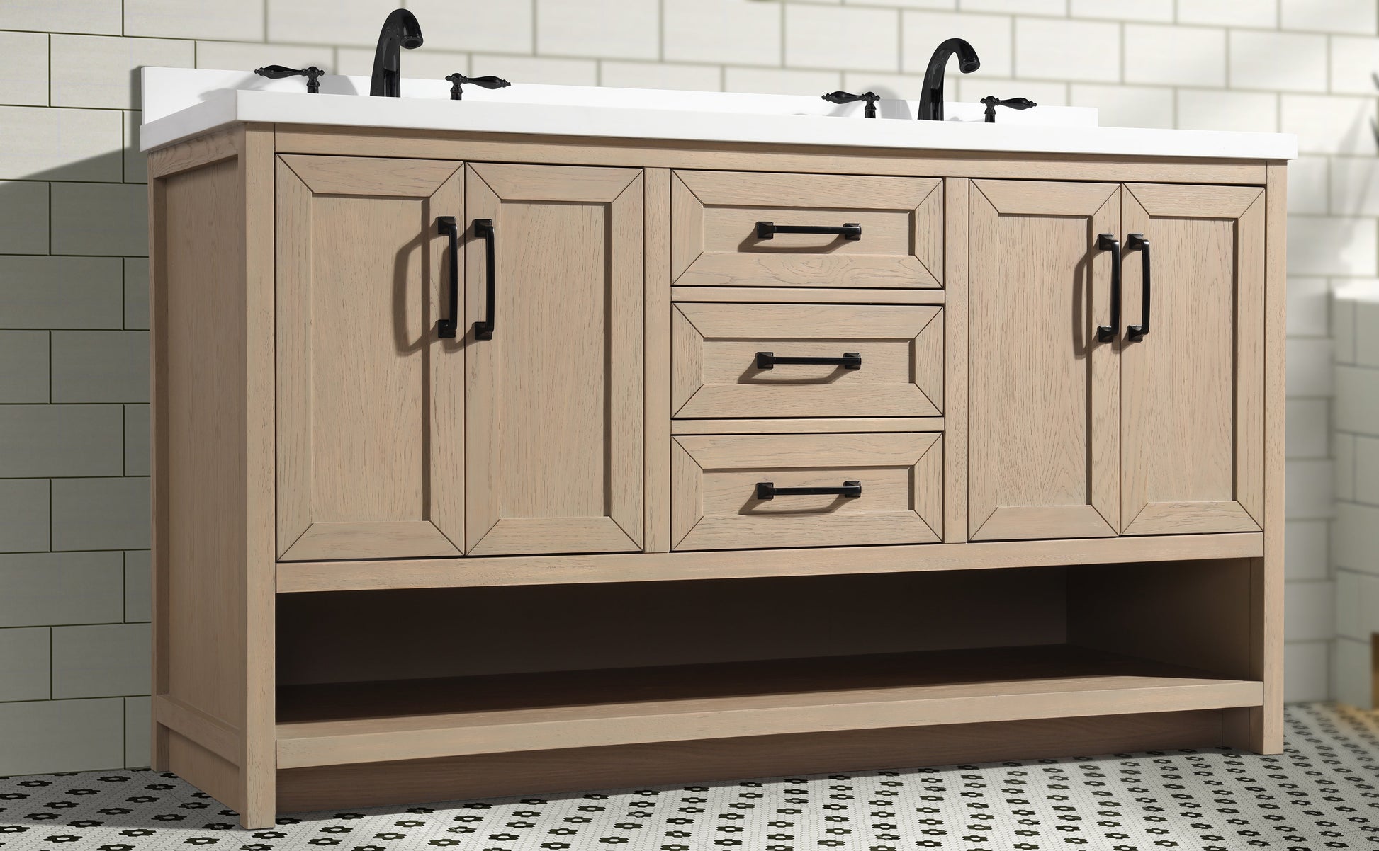 Venice 60" Bathroom Vanity Oak Gray Finish