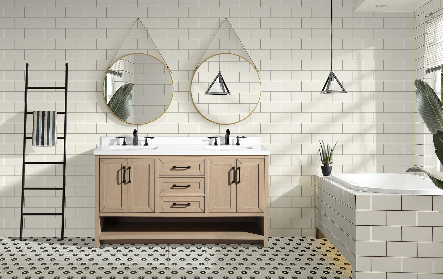 Venice 60" Bathroom Vanity Oak Gray Finish