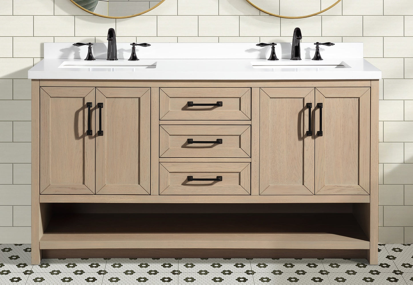 Venice 60" Bathroom Vanity Oak Gray Finish