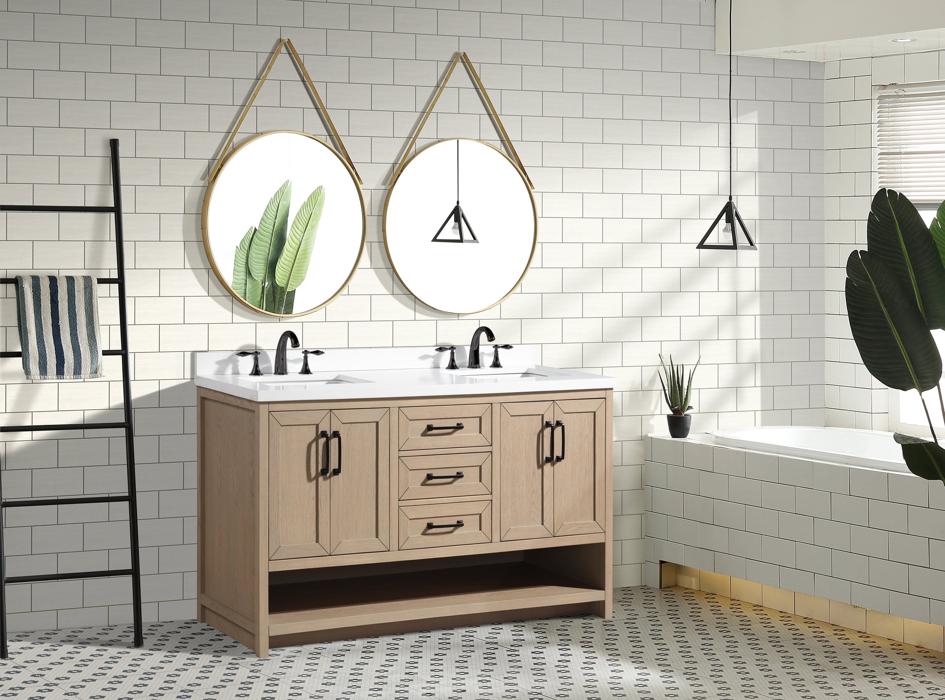 Venice 60" Bathroom Vanity Oak Gray Finish