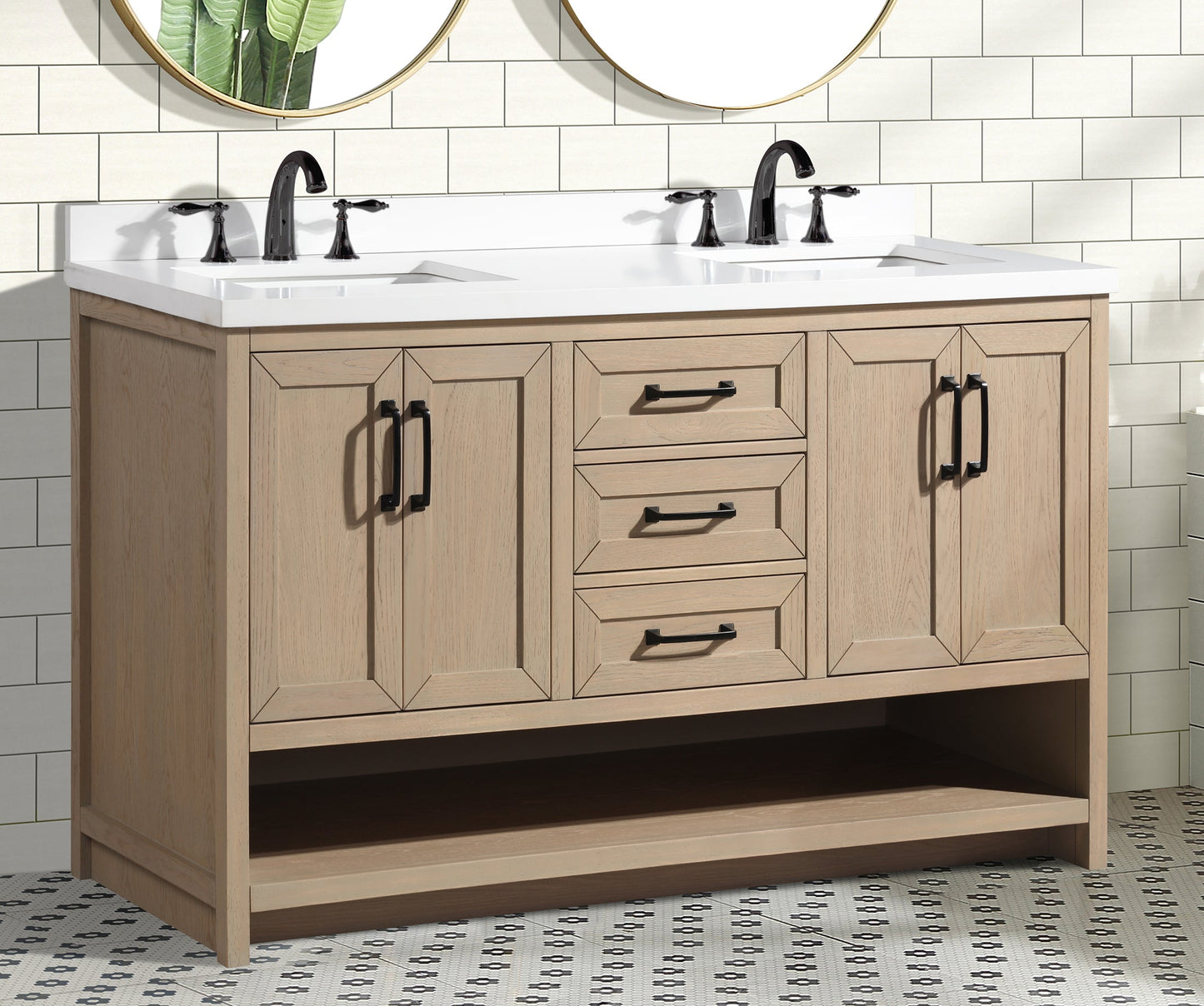 Venice 60" Bathroom Vanity Oak Gray Finish