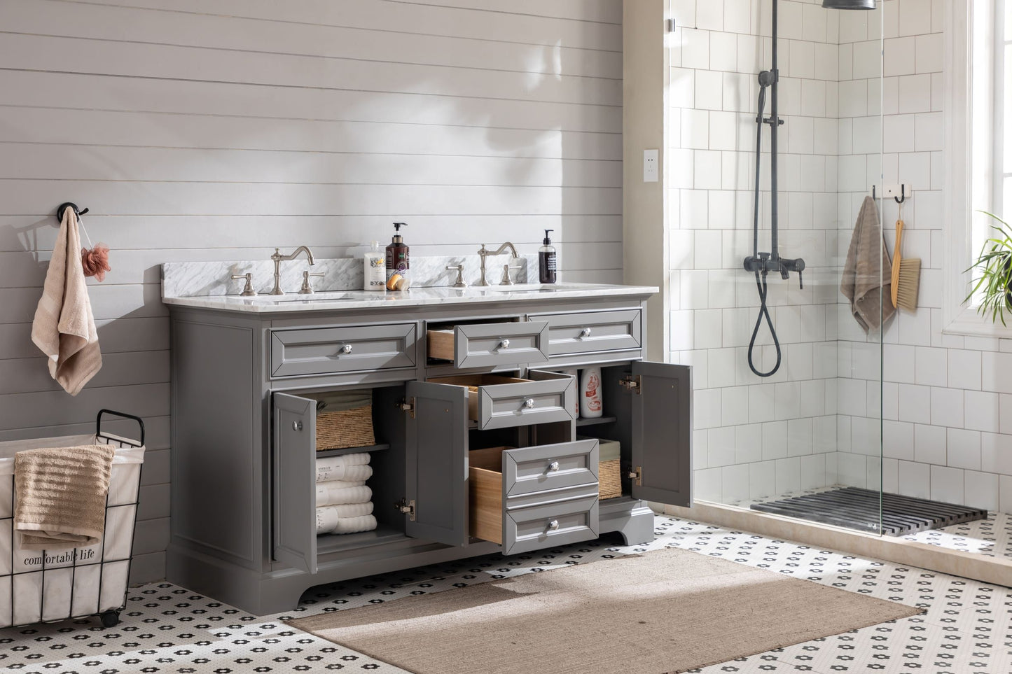 South Bay 60" Bathroom Vanity Gray