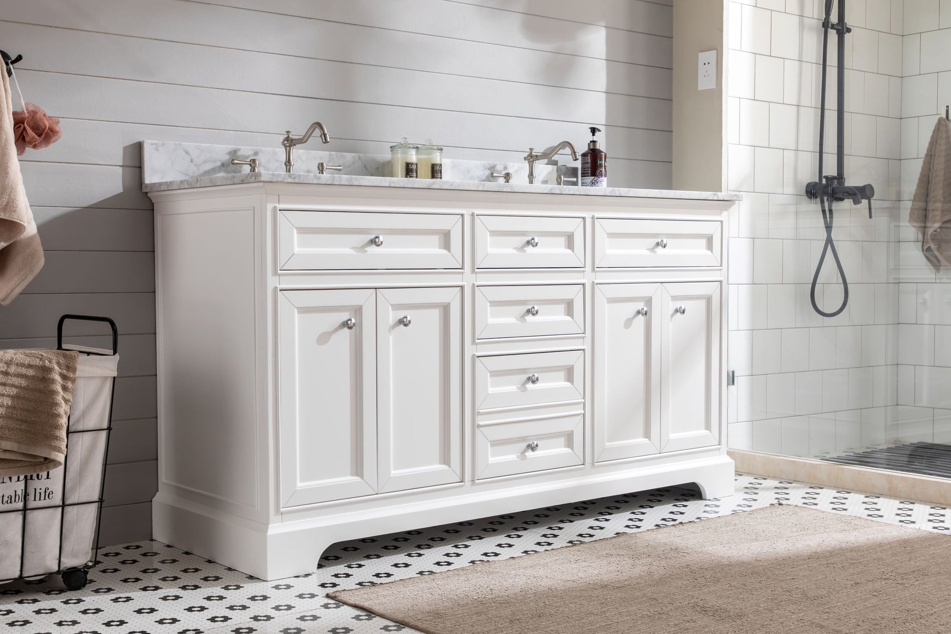 South Bay 60" Bathroom Vanity White