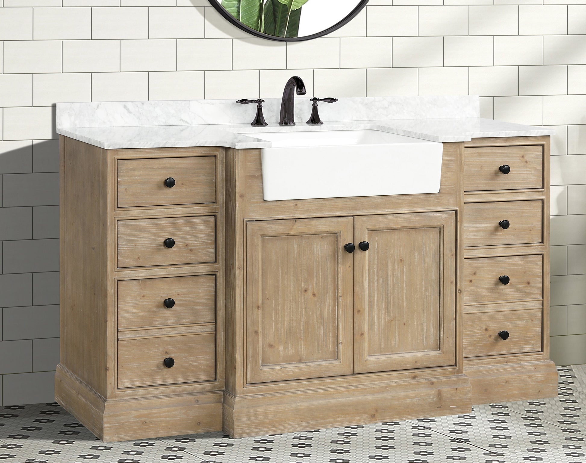 Kelly 60" Bathroom Vanity Weathered Fir