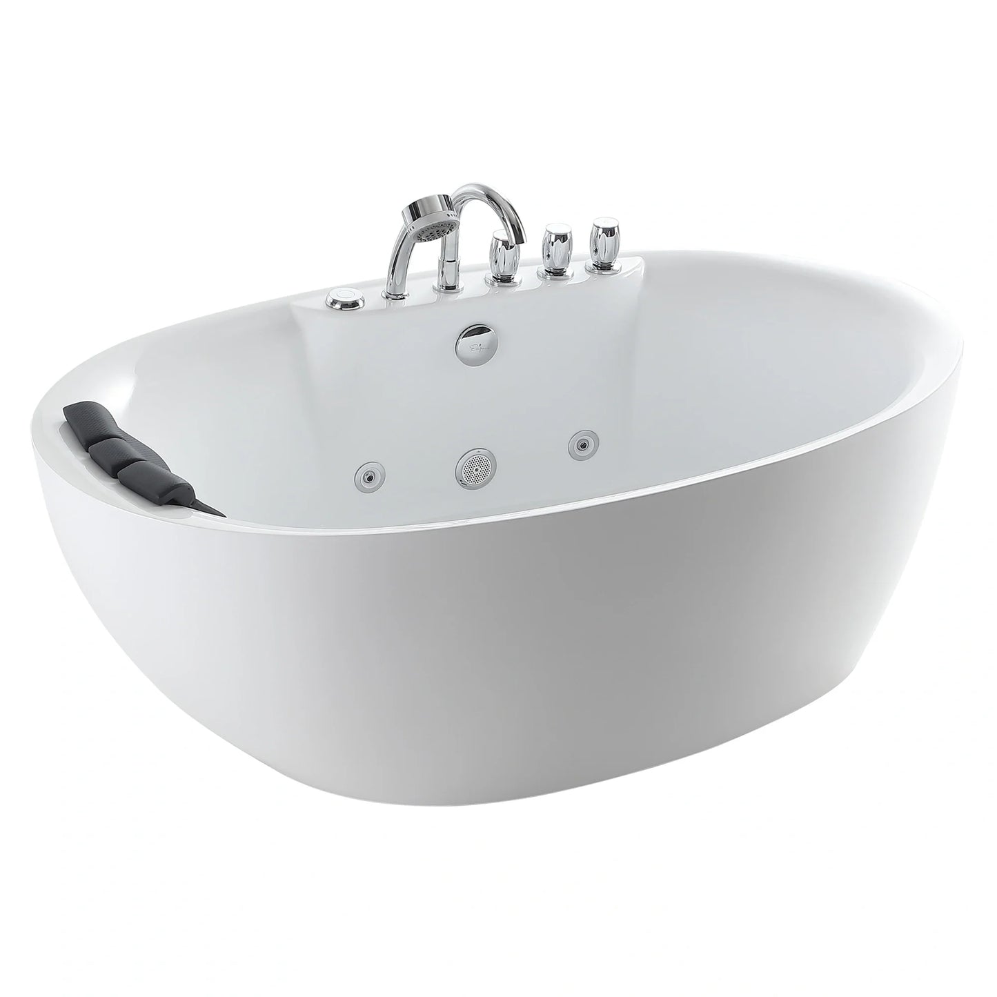 67" Acrylic Freestanding Whirlpool Bathtub with Center Drain