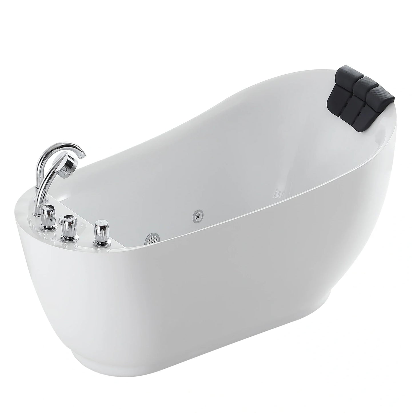 67" Acrylic Freestanding Whirlpool Tub with Reversible Drain