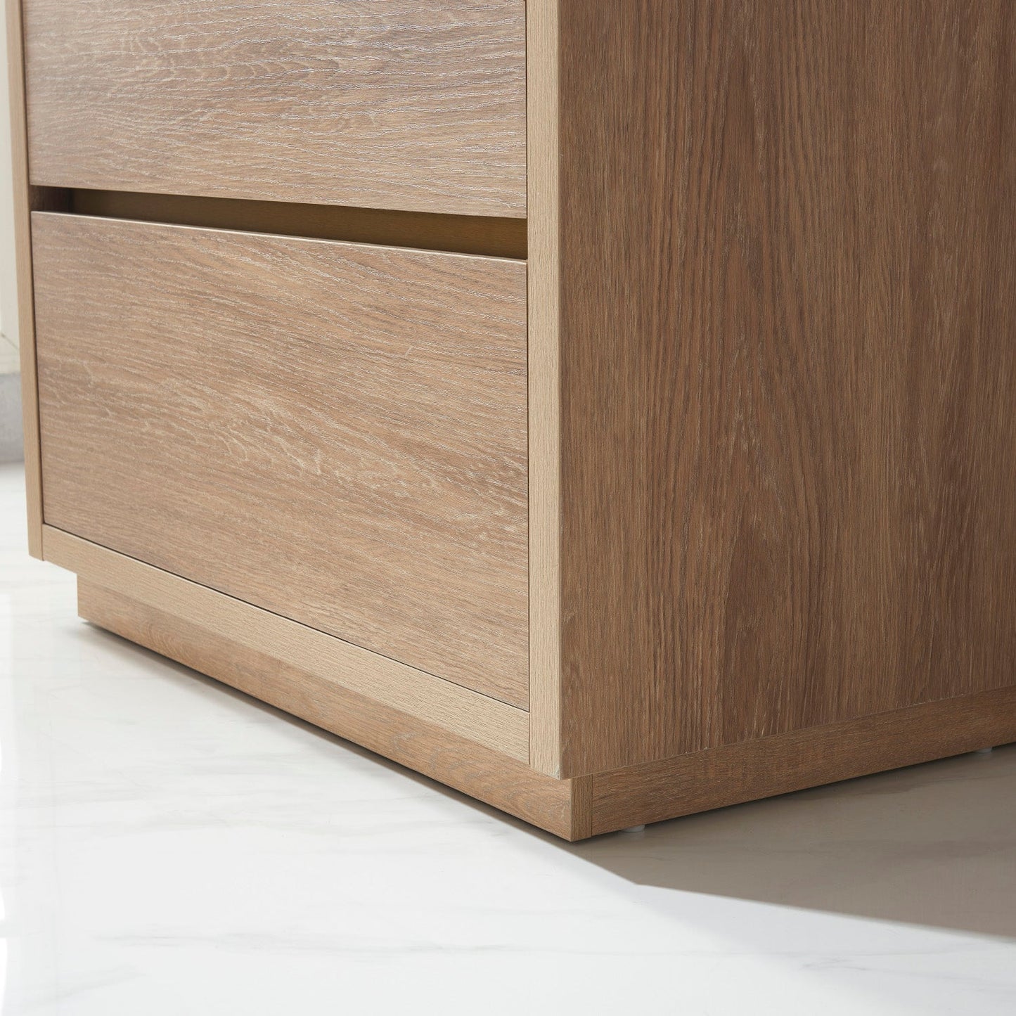 Huesca 36" Single Sink Bath Vanity in North American Oak with White Composite Integral Square Sink Top