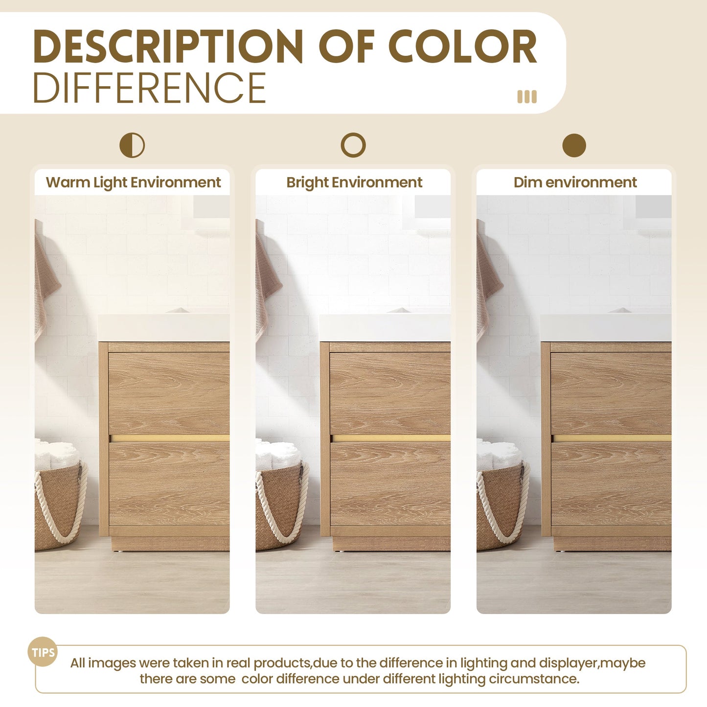 Huesca 84" Double Sink Bath Vanity in North American Oak with White Composite Integral Square Sink Top