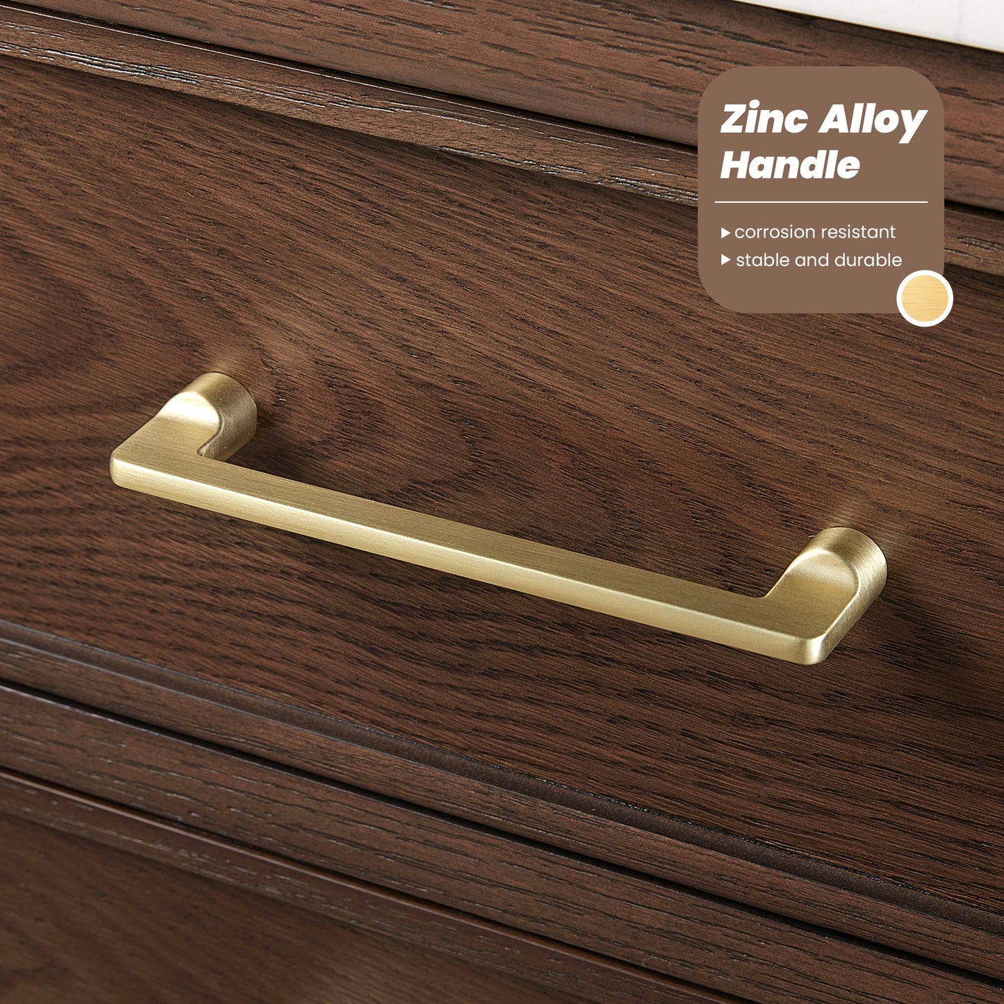 Jakarta 48" Freestanding Single Bath Vanity in Aged Dark Brown Oak with Silk White Quartz Stone Top