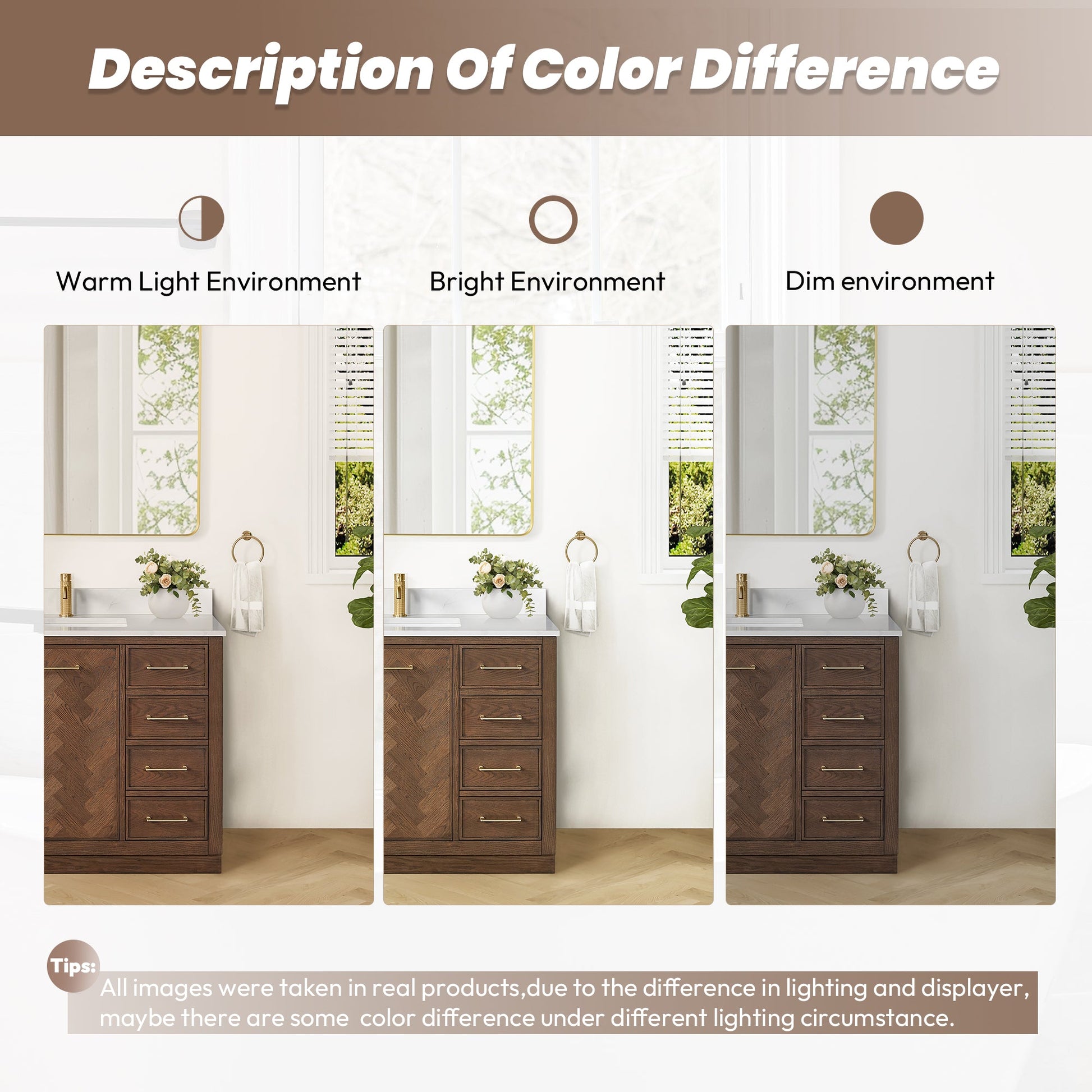 Jakarta 48" Freestanding Single Bath Vanity in Aged Dark Brown Oak with Silk White Quartz Stone Top