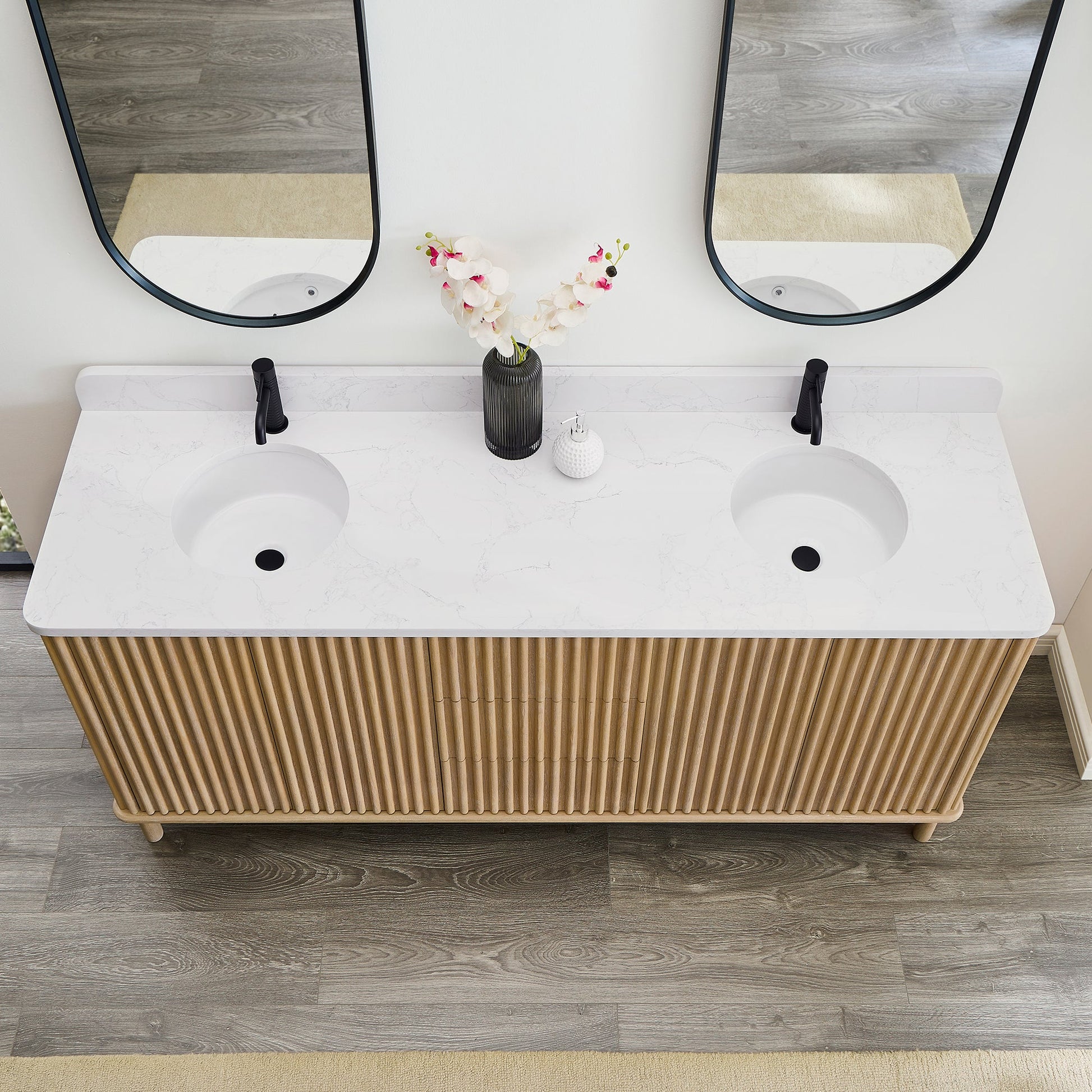 Seoul Bath Vanity with Grain Composite Stone Top