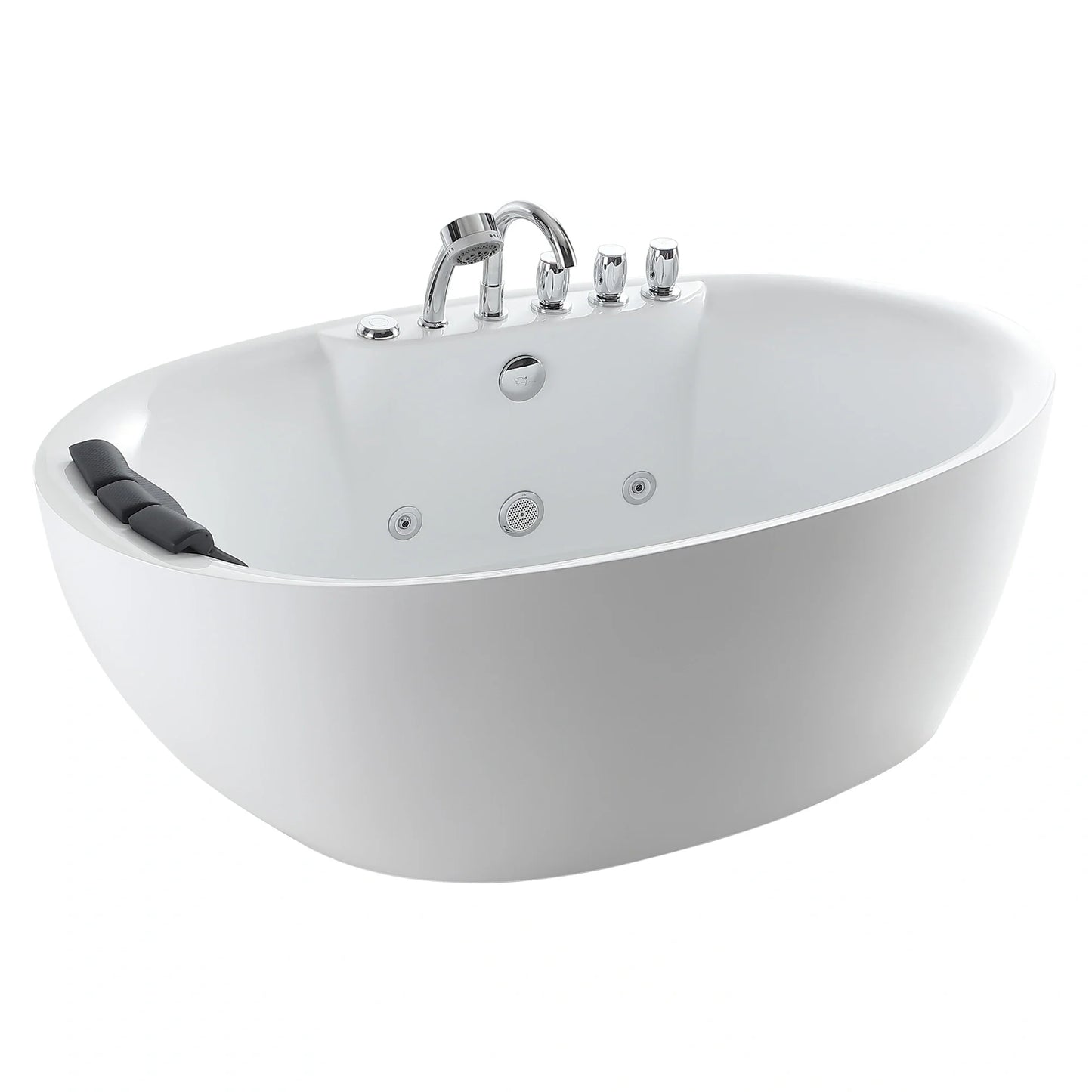 71" Acrylic Freestanding Whirlpool Bathtub with Center Drain