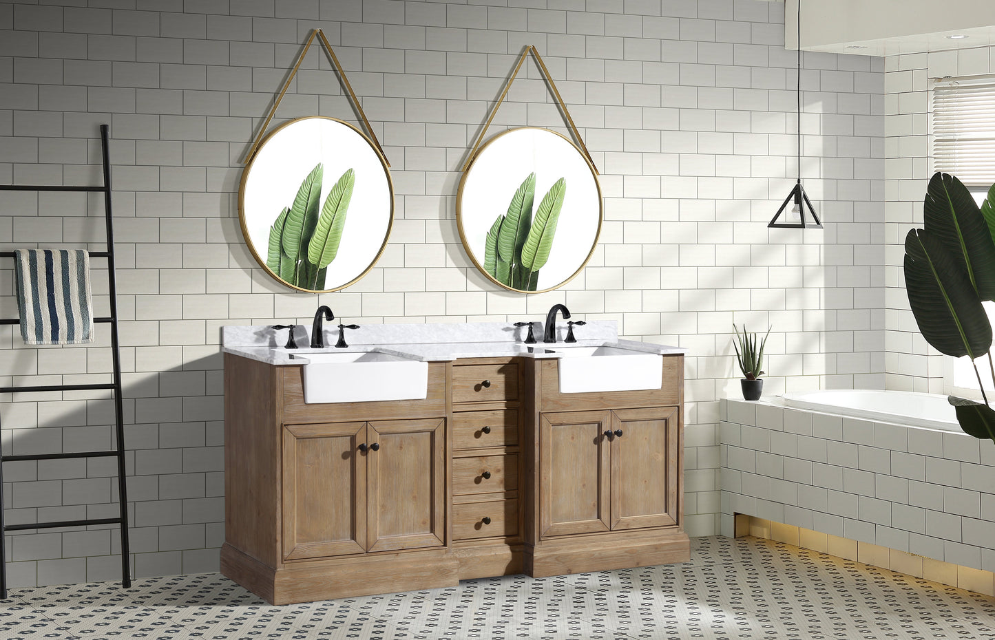 Kelly 72" Bathroom Vanity Weathered Fir