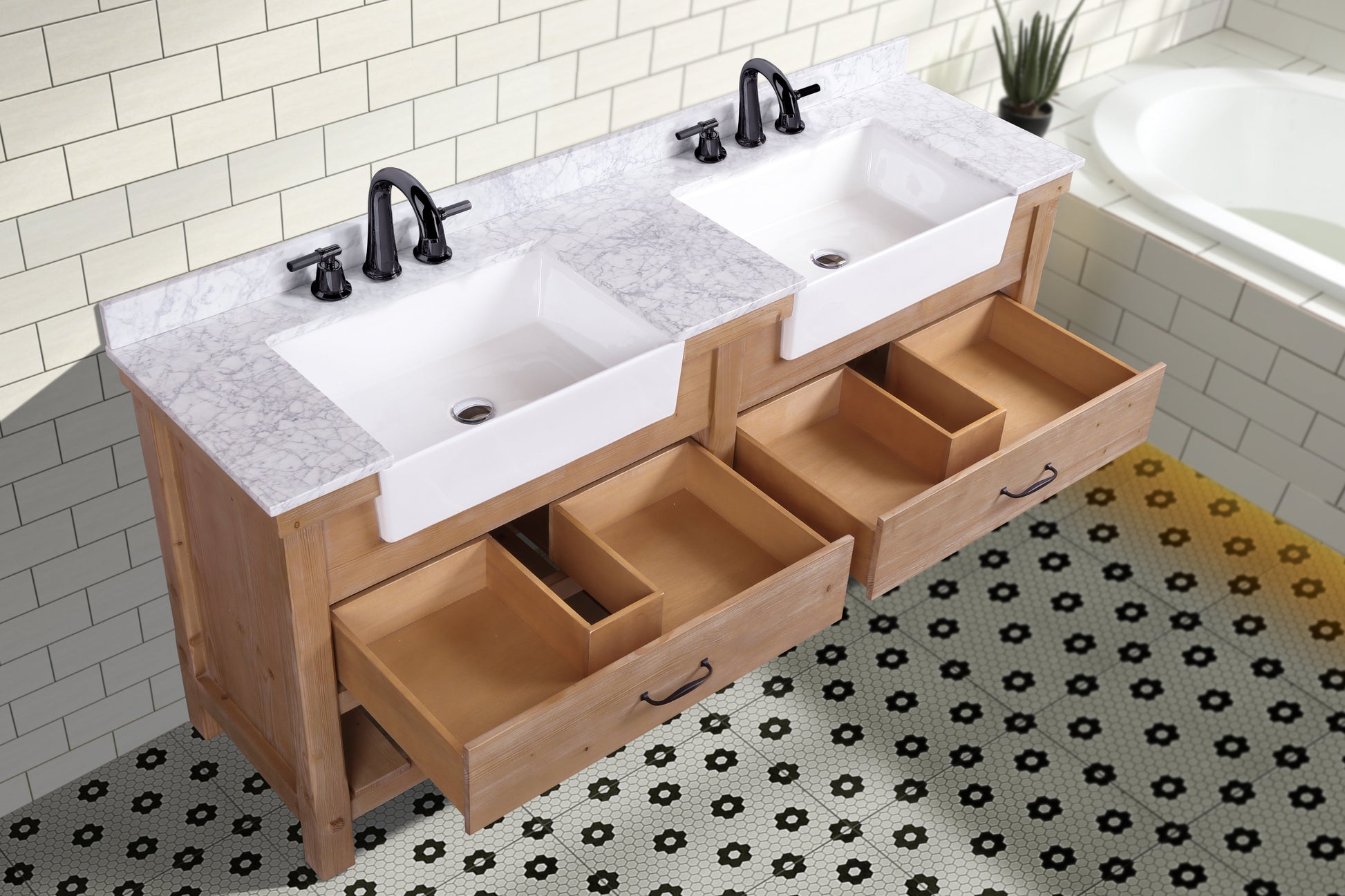 Marina 72" Bathroom Vanity Driftwood Finish