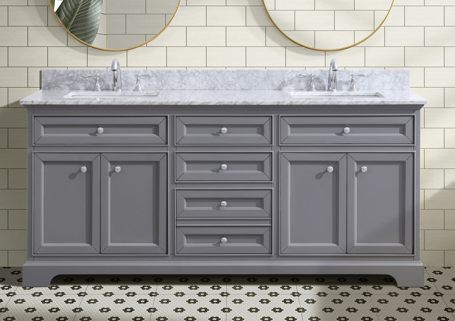 South Bay 72" Bathroom Vanity Gray