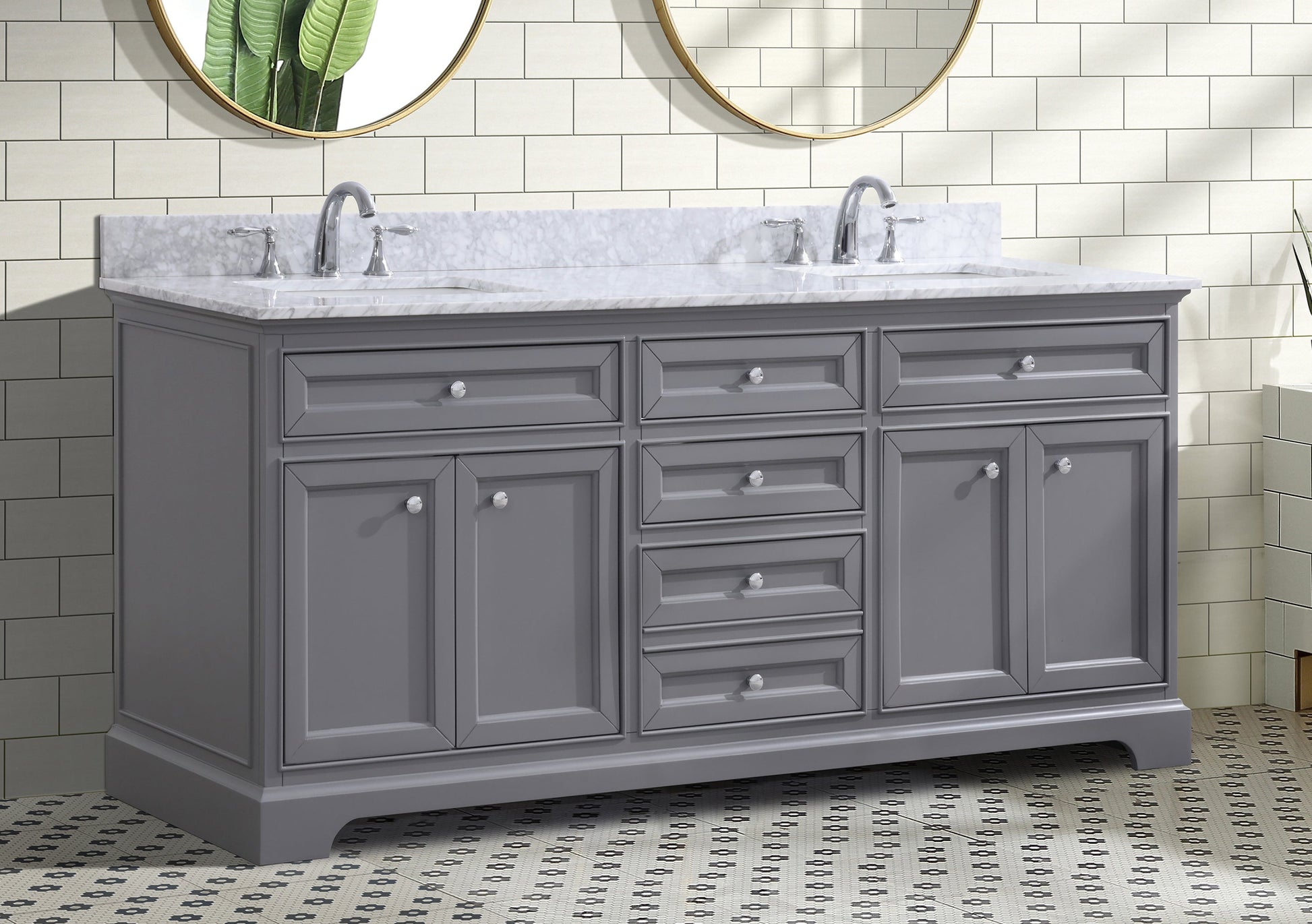 South Bay 72" Bathroom Vanity Gray