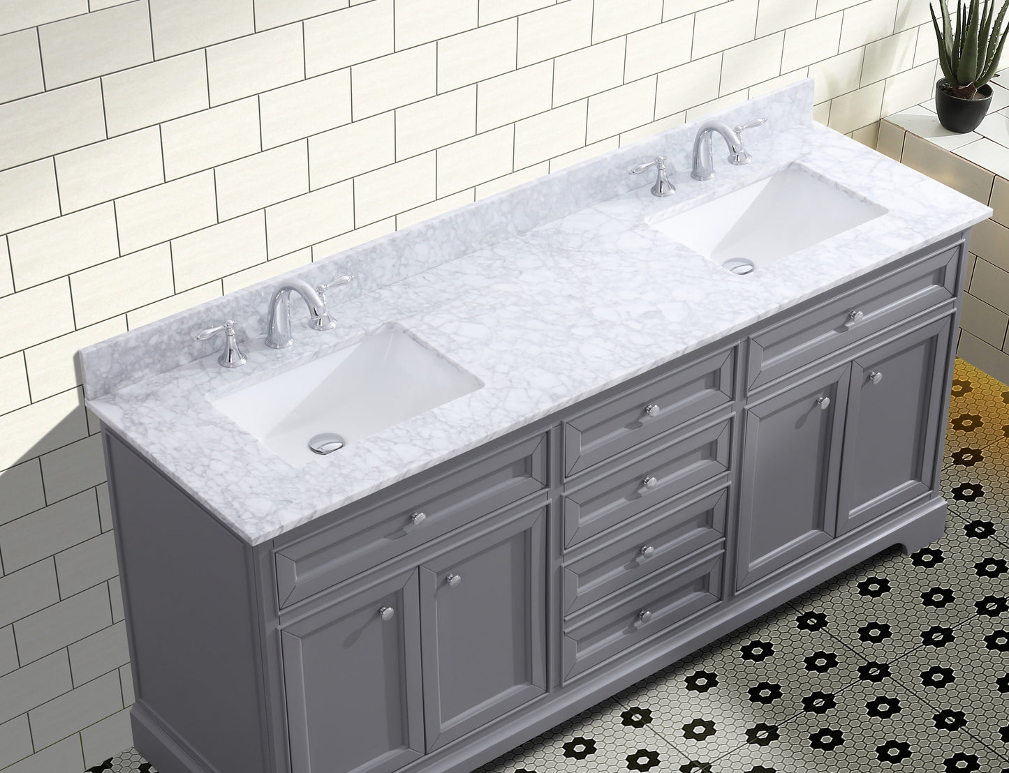 South Bay 72" Bathroom Vanity Gray