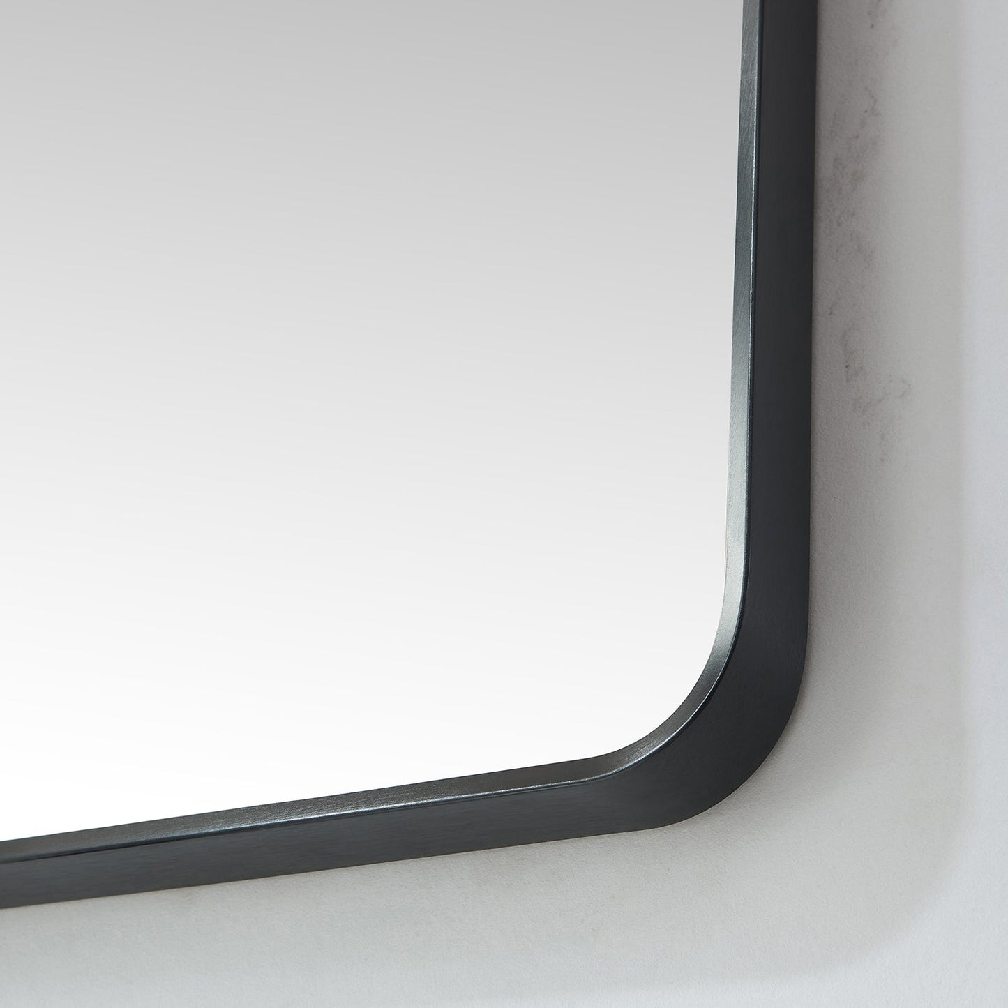 Mutriku 18 in. W x 36 in. H Rectangle Metal Wall Mirror in Brushed Black