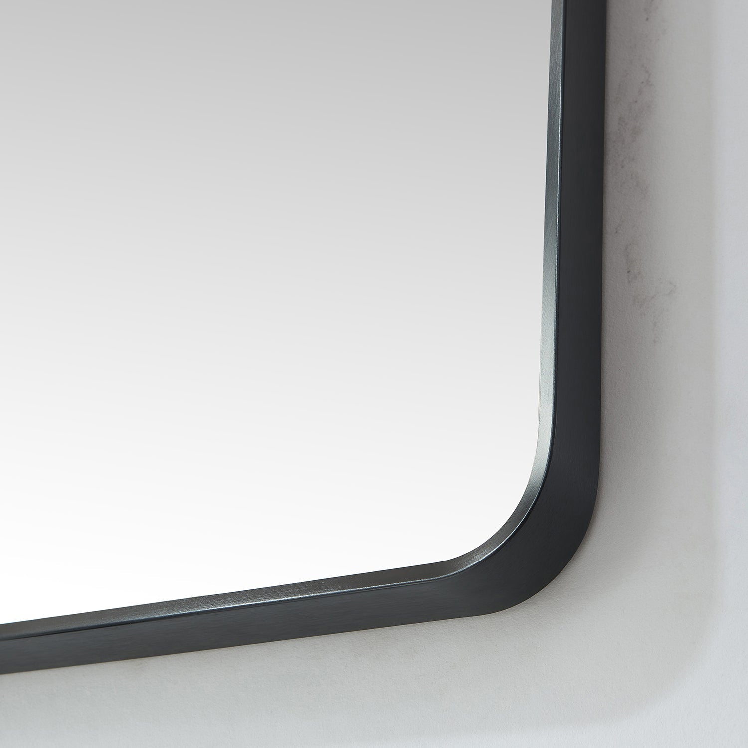 Mutriku 18 in. W x 36 in. H Rectangle Metal Wall Mirror in Brushed Black