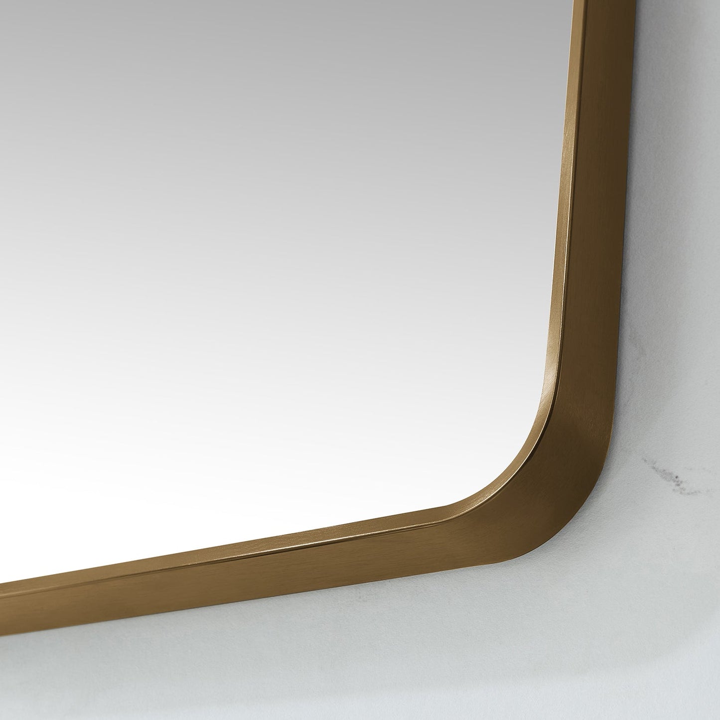 Mutriku 18 in. W x 36 in. H Rectangle Metal Wall Mirror in Brushed Gold