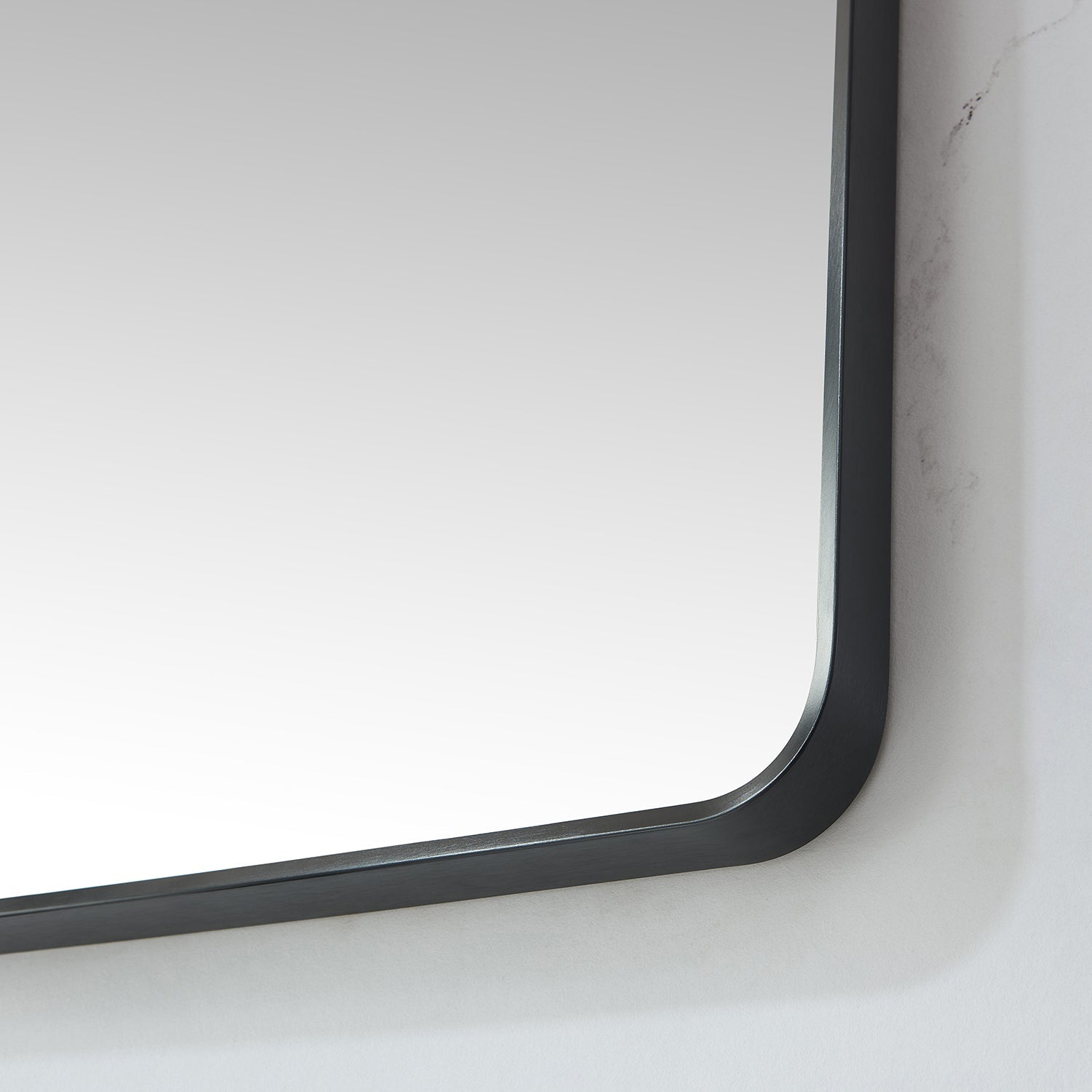 Mutriku 24 in. W x 36 in. H Rectangle Metal Wall Mirror in Brushed Black