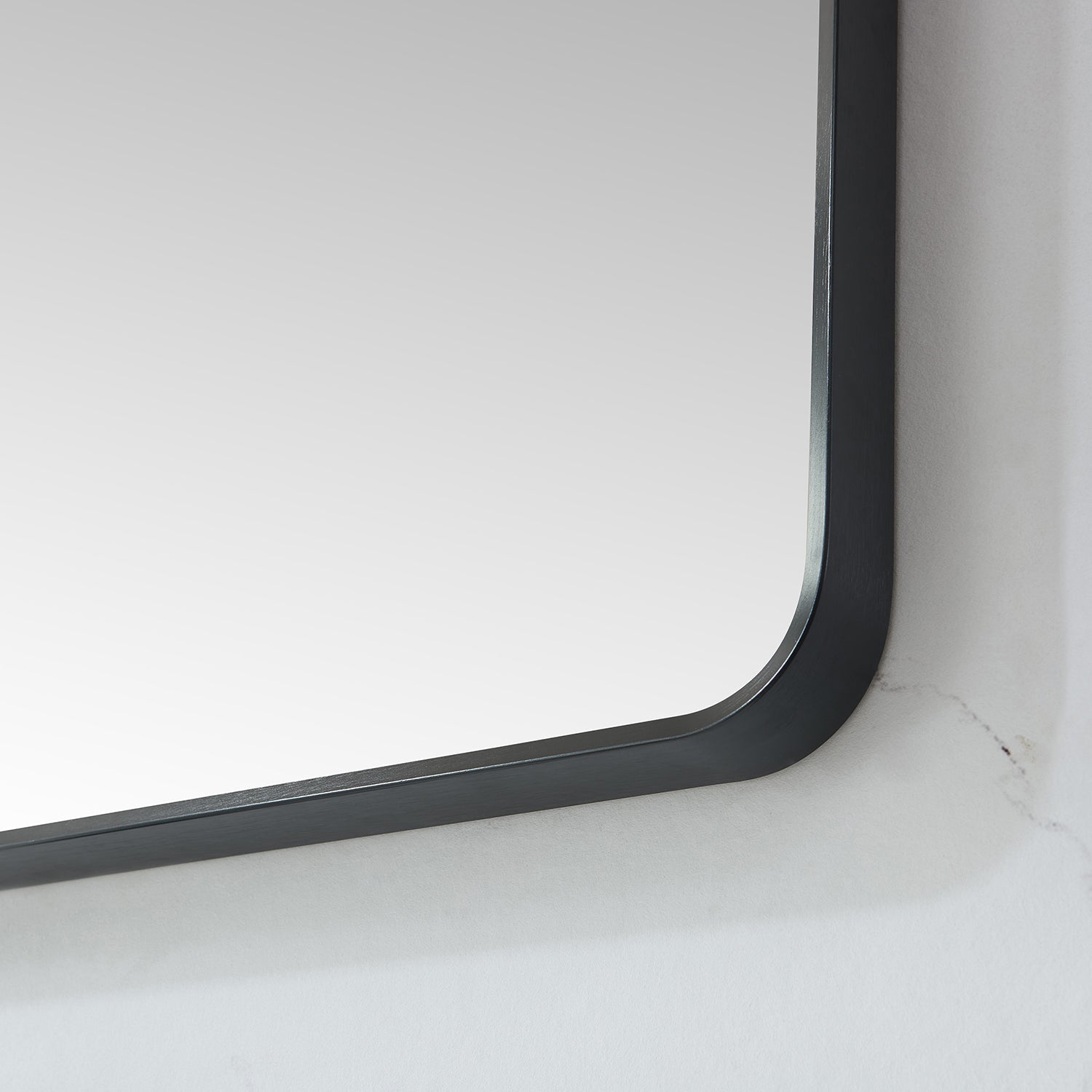Mutriku 32 in. W x 36 in. H Rectangle Metal Wall Mirror in Brushed Black