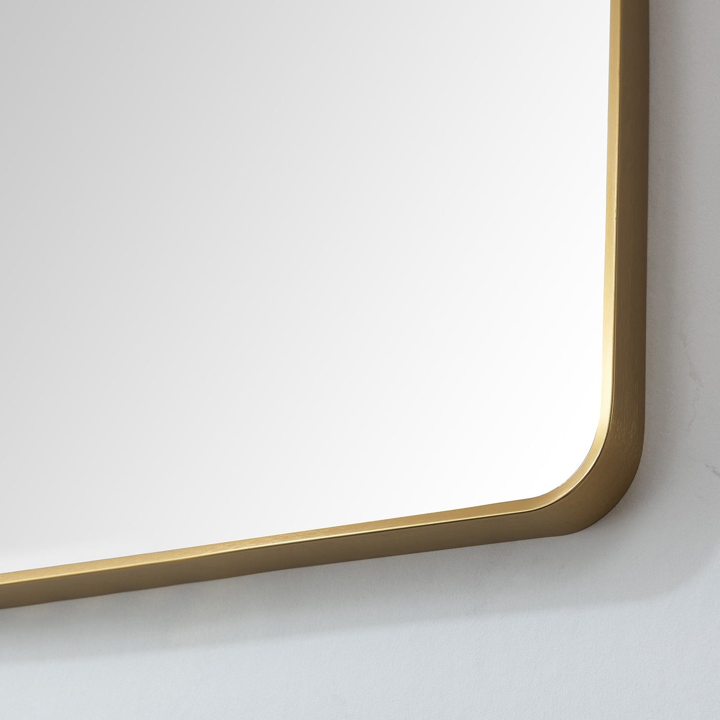 Mutriku 32 in. W x 36 in. H Rectangle Metal Wall Mirror in Brushed Gold