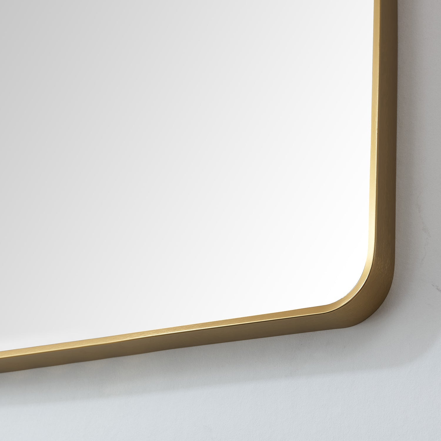 Mutriku 32 in. W x 36 in. H Rectangle Metal Wall Mirror in Brushed Gold