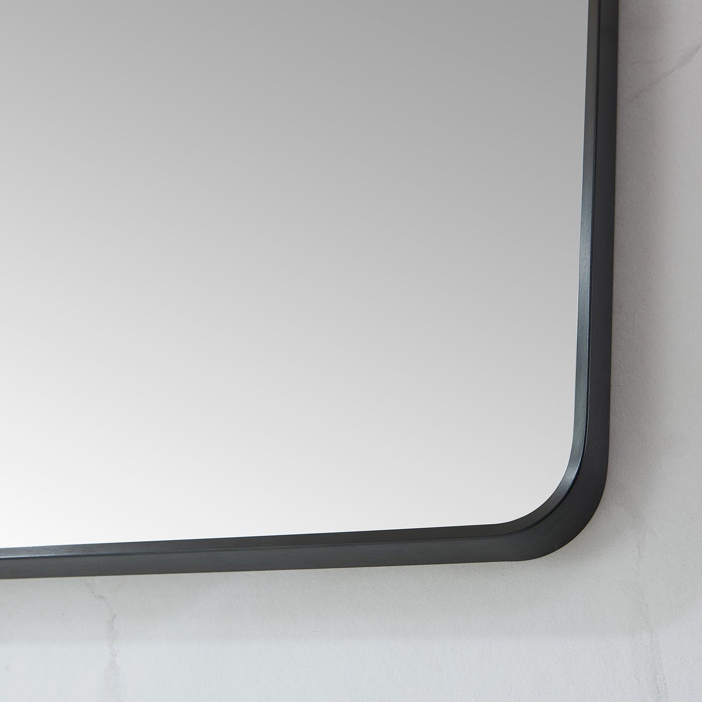 Mutriku 48 in. W x 32 in. H Rectangle Metal Wall Mirror in Brushed Black