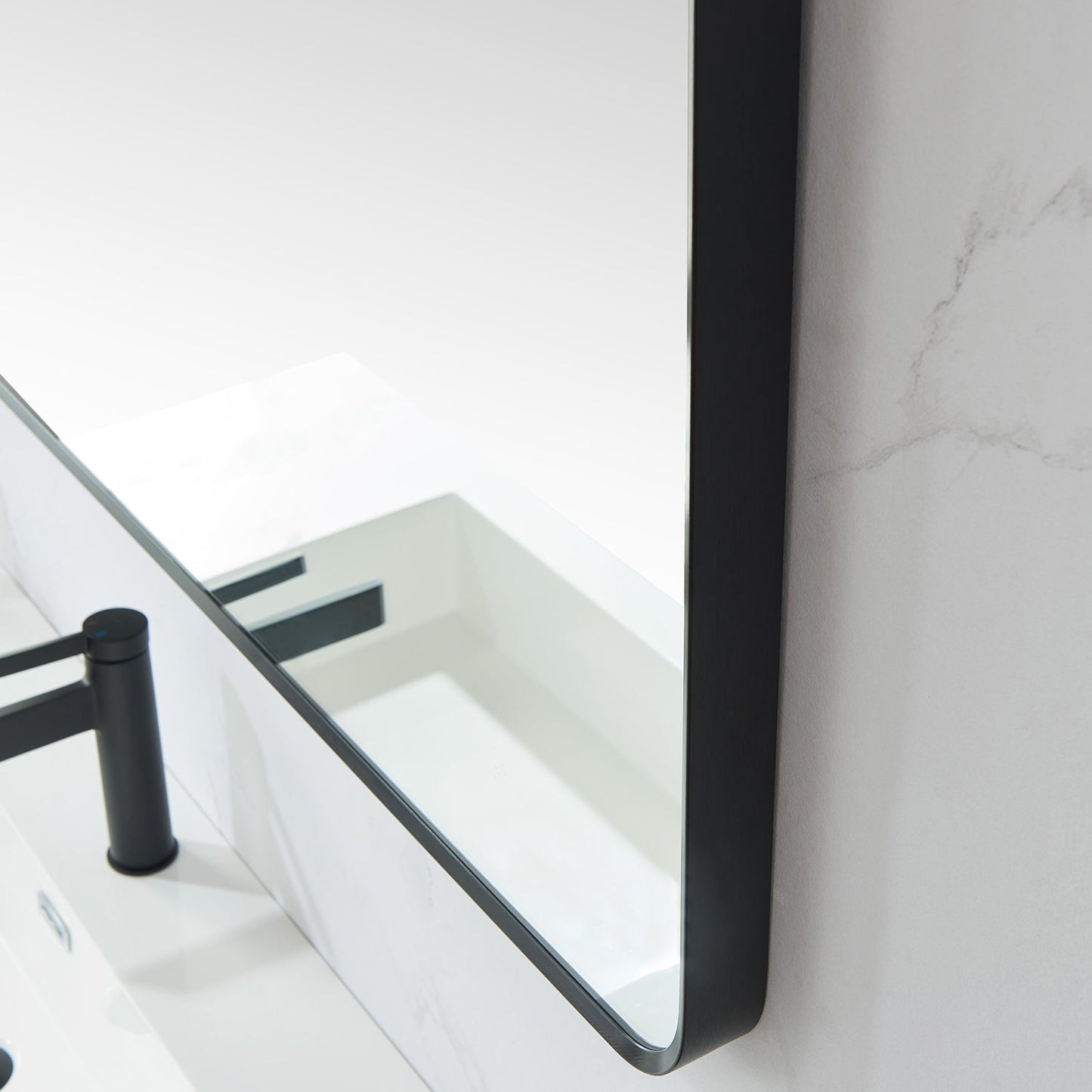 Mutriku 48 in. W x 32 in. H Rectangle Metal Wall Mirror in Brushed Black