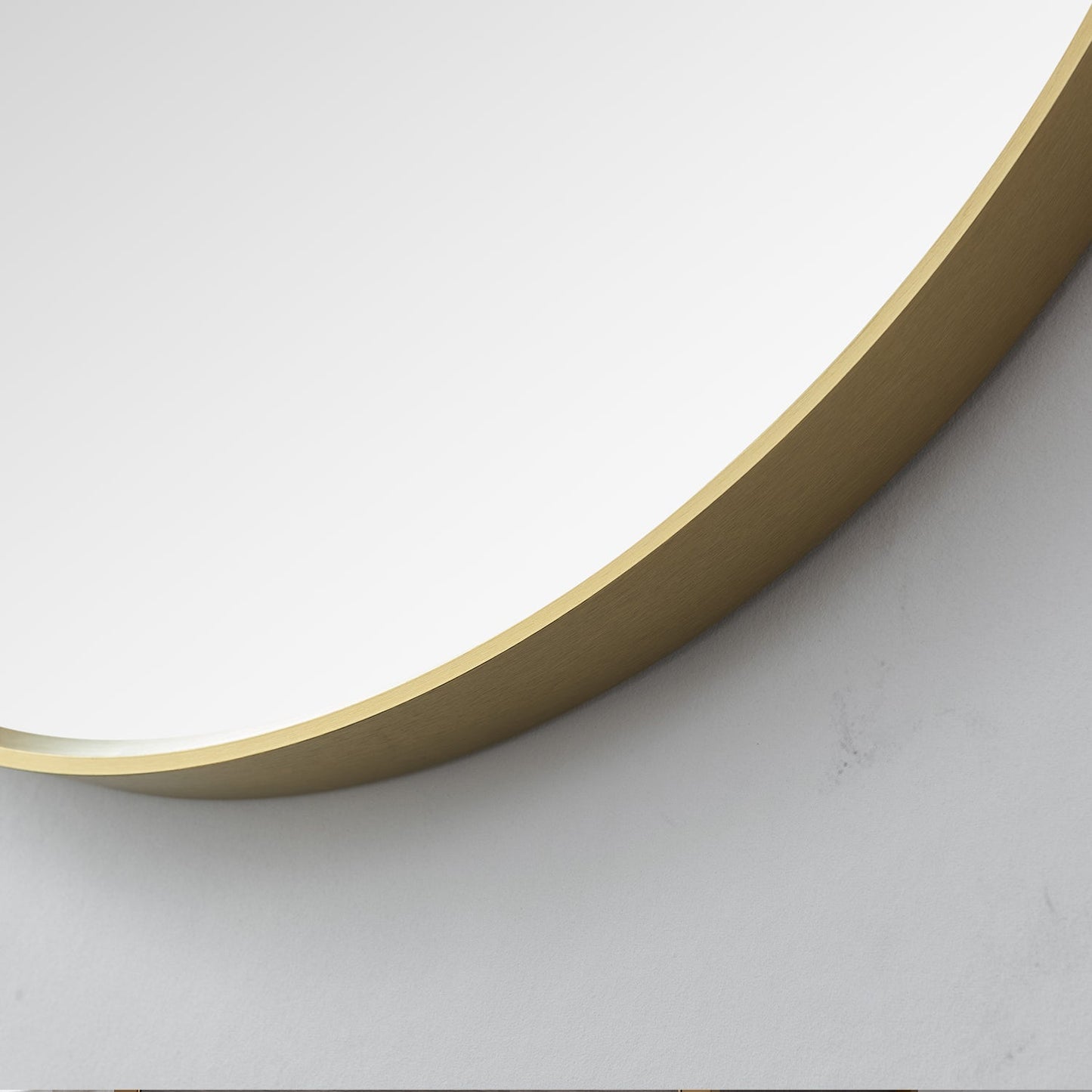Cascante 28 in. W x 28 in. H Round Metal Wall Mirror in Brushed  Gold