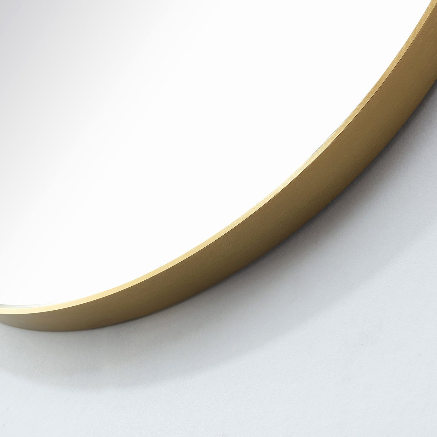 Cascante 32 in. W x 32 in. H Round Metal Wall Mirror in Brushed Gold