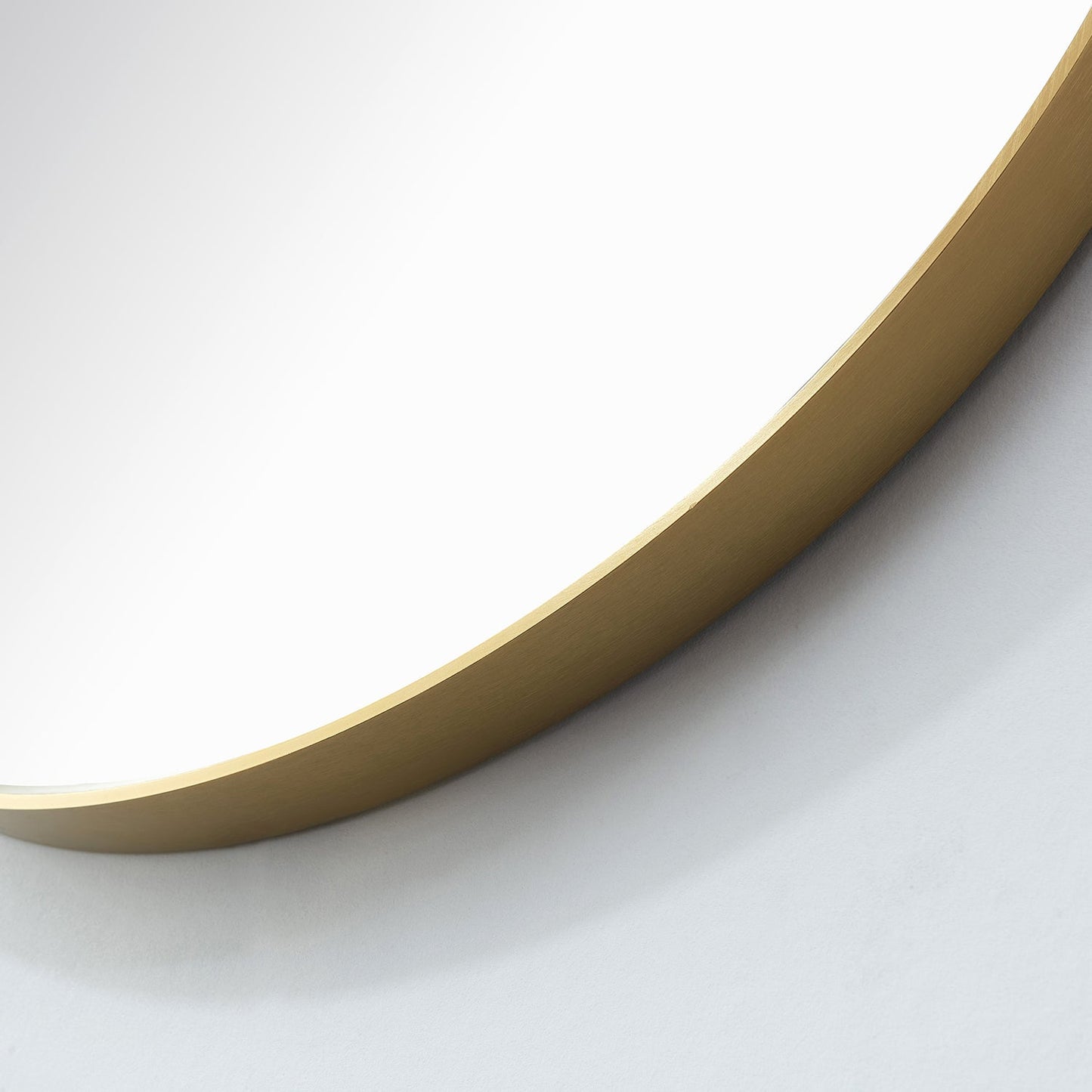 Cascante 35.4 in. W x 35.4 in. H Round Metal Wall Mirror in Brushed  Gold