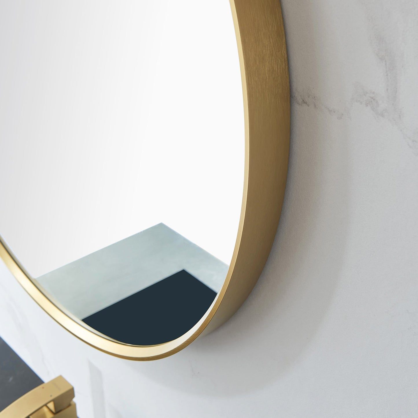 Cascante 35.4 in. W x 35.4 in. H Round Metal Wall Mirror in Brushed  Gold