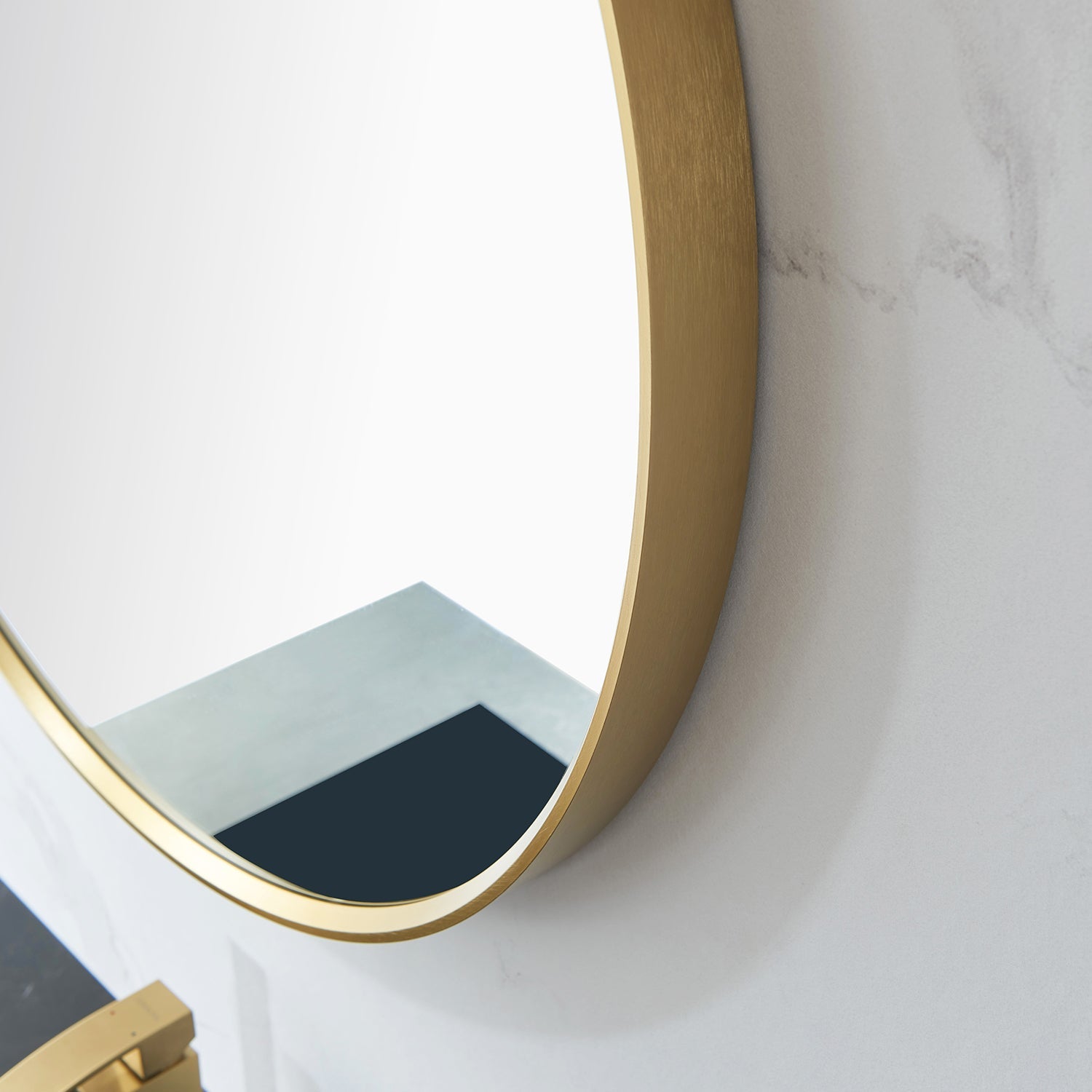 Cascante 35.4 in. W x 35.4 in. H Round Metal Wall Mirror in Brushed  Gold