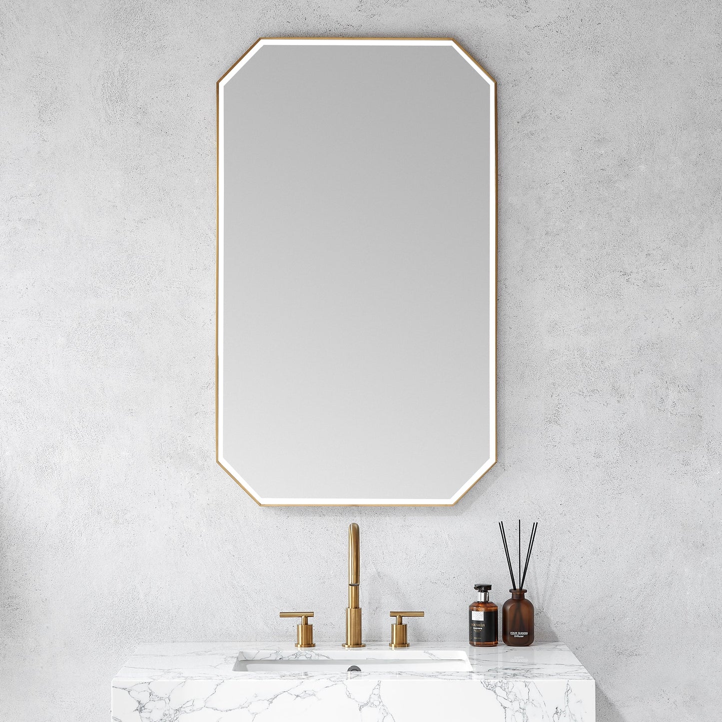 Sabadell 24 in. W x 40 in. H Octagon Metal Wall Mirror