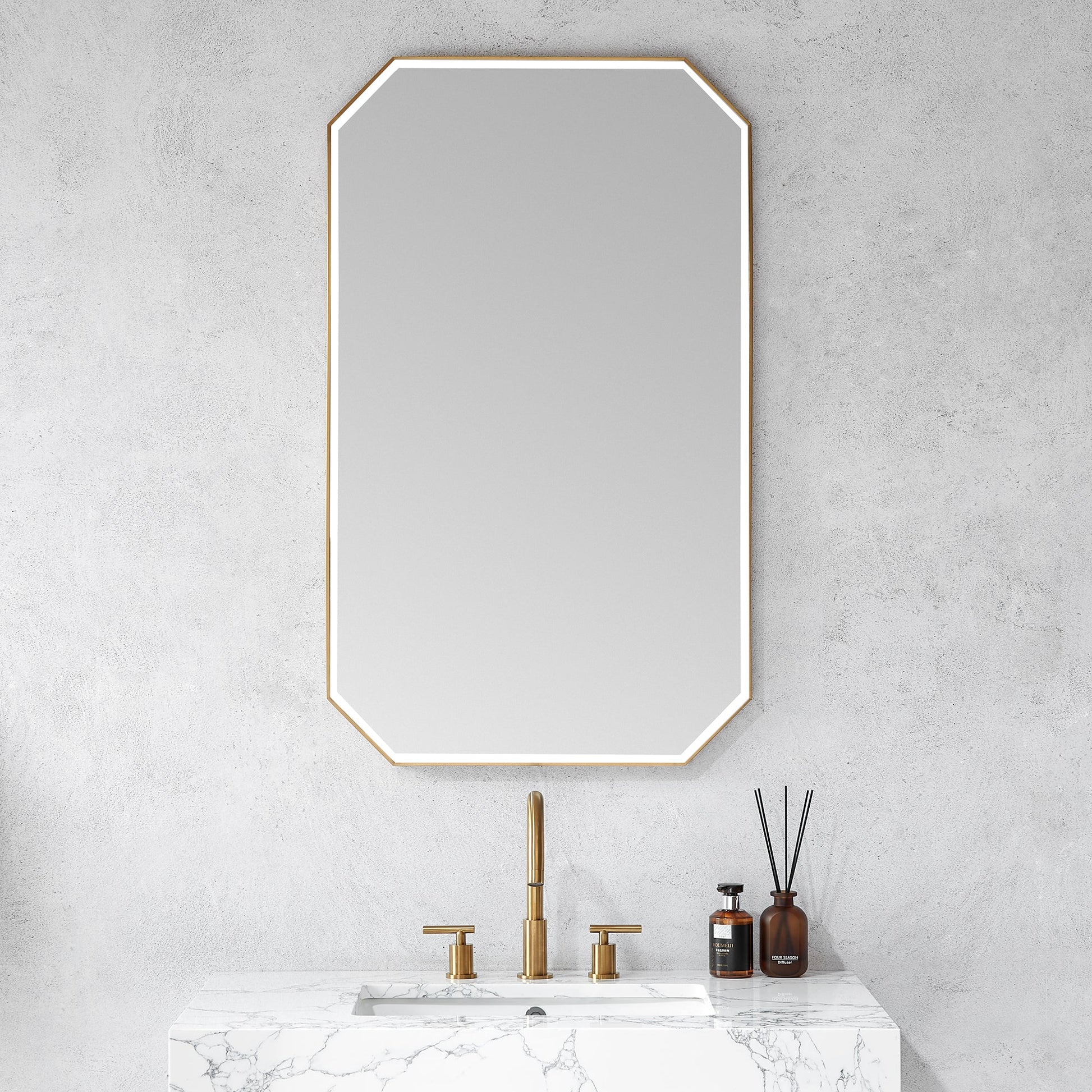 Sabadell 24 in. W x 40 in. H Octagon Metal Wall Mirror