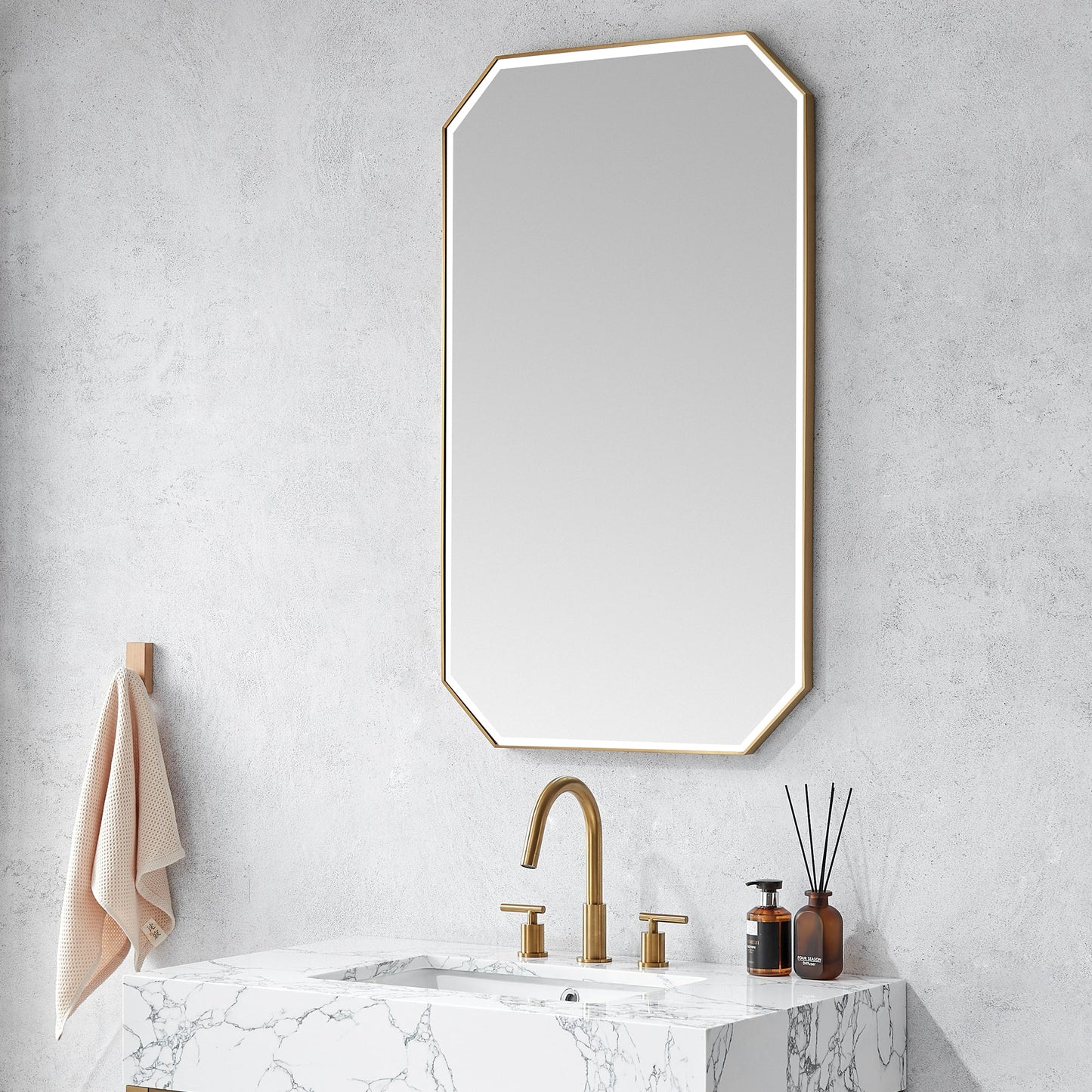 Sabadell 24 in. W x 40 in. H Octagon Metal Wall Mirror