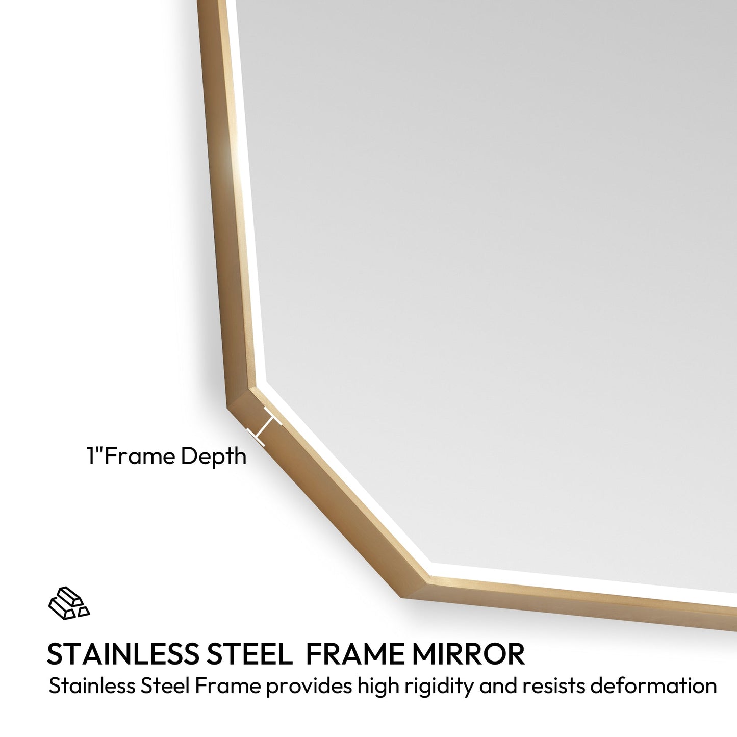Sabadell 24 in. W x 40 in. H Octagon Metal Wall Mirror