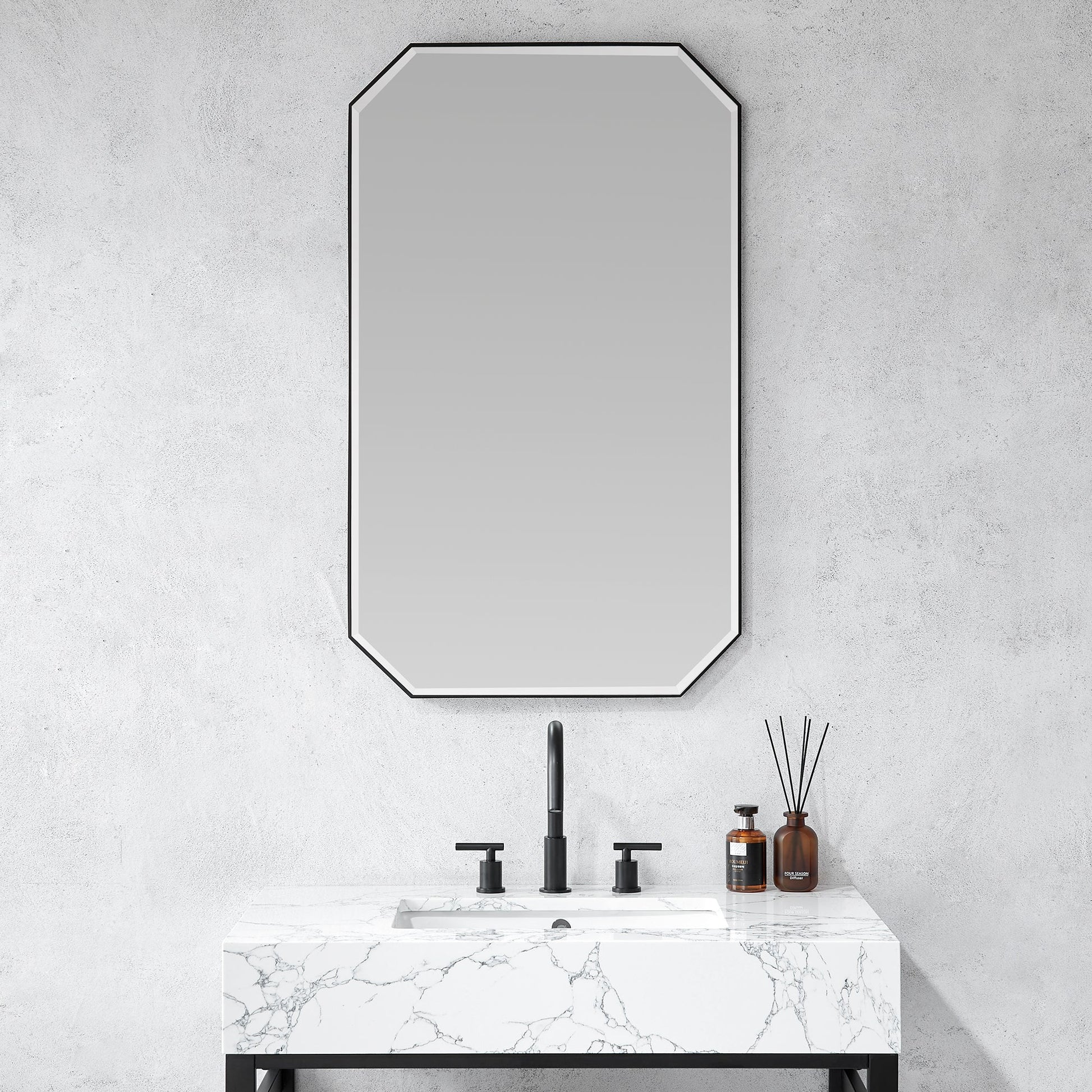 Sabadell 24 in. W x 40 in. H Octagon Metal Wall Mirror