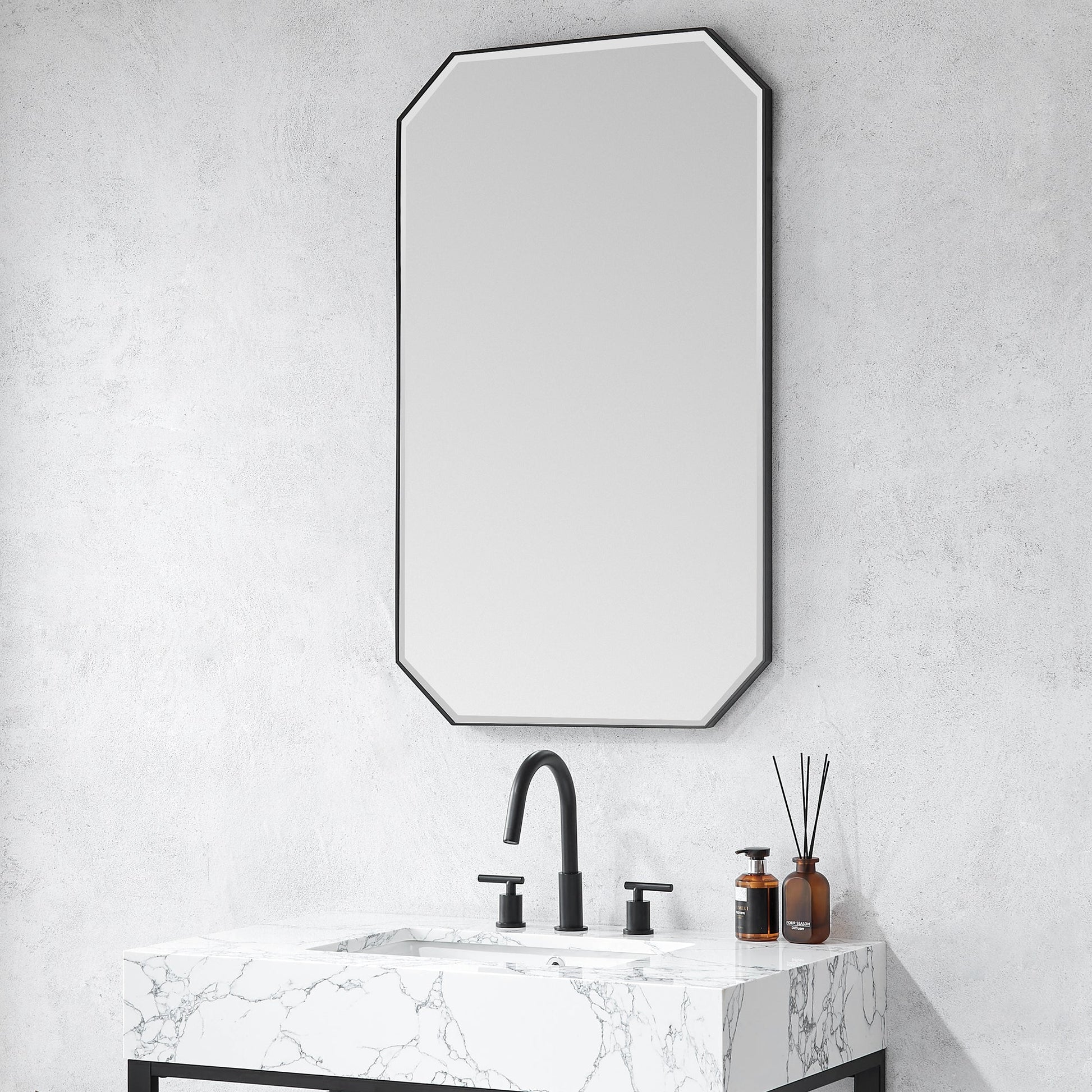 Sabadell 24 in. W x 40 in. H Octagon Metal Wall Mirror