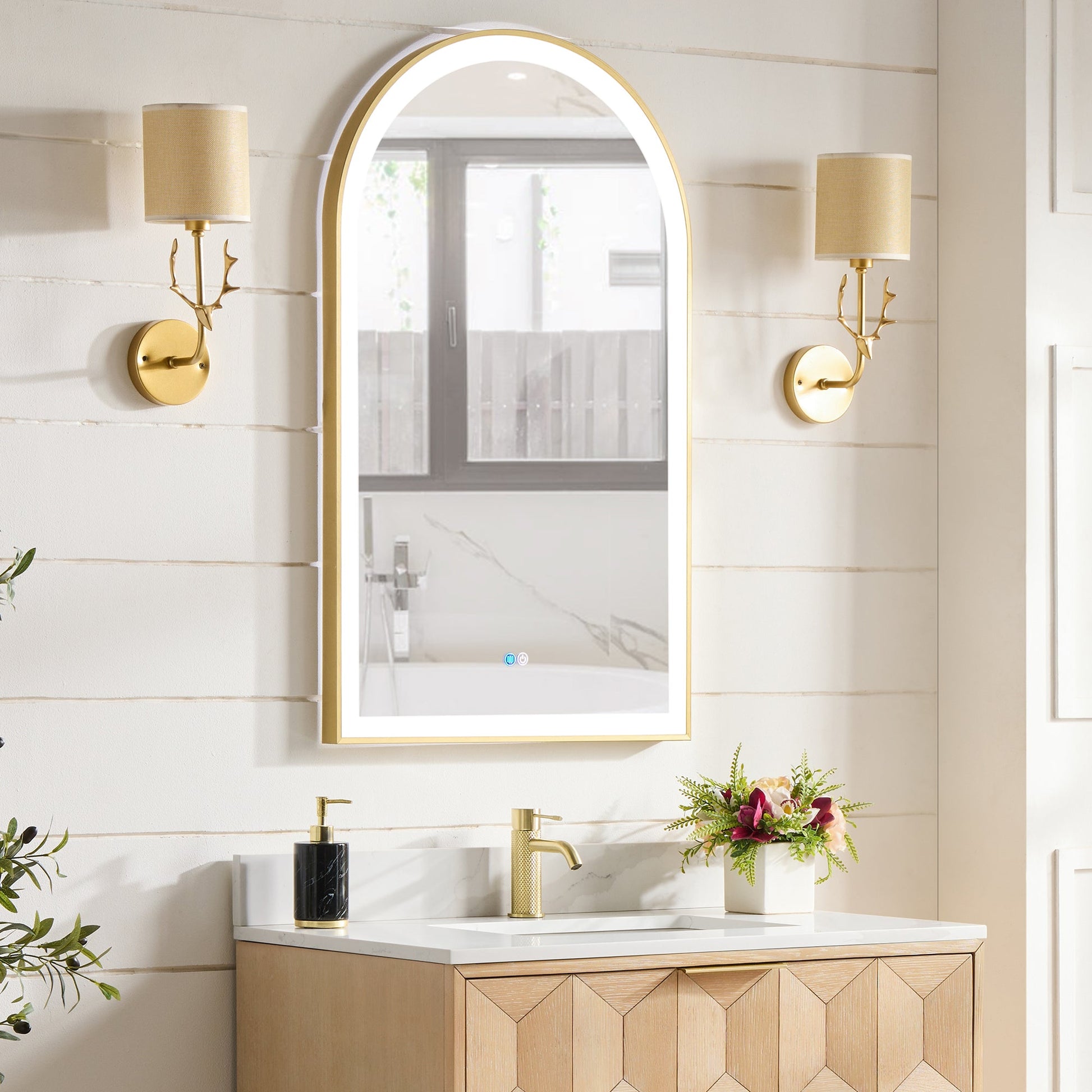 Estartit 24 in. W x 40 in. H Oval Metal Wall Mirror