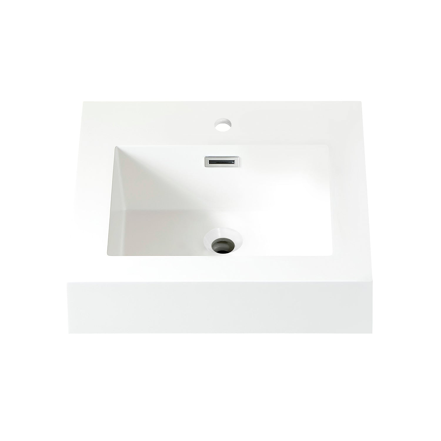 Ablitas Square White Finish Composite Granite Stone Vessel Bathroom Vanity Sink