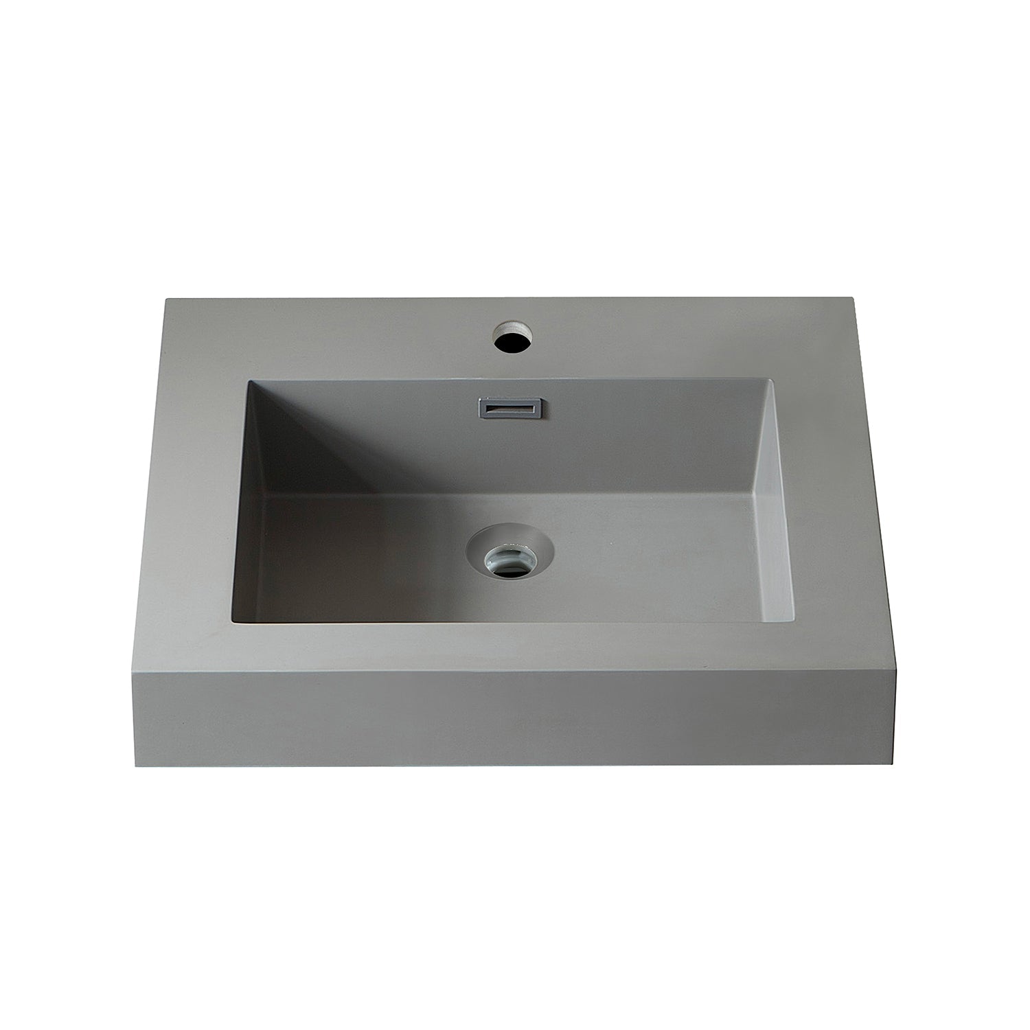 Ablitas Square Grey Finish Composite Granite Stone Vessel Bathroom Vanity Sink