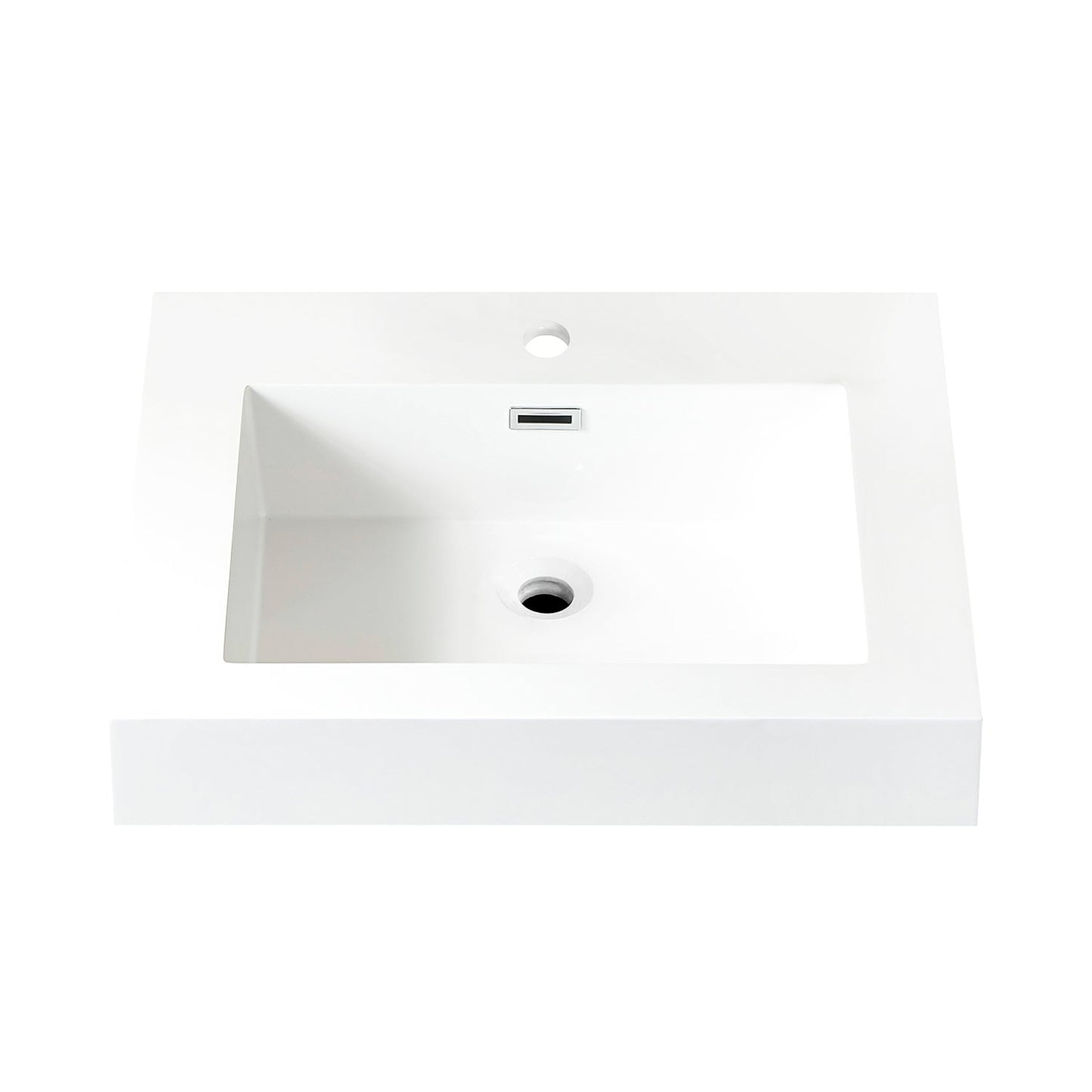 Ablitas Square White Finish Composite Granite Stone Vessel Bathroom Vanity Sink