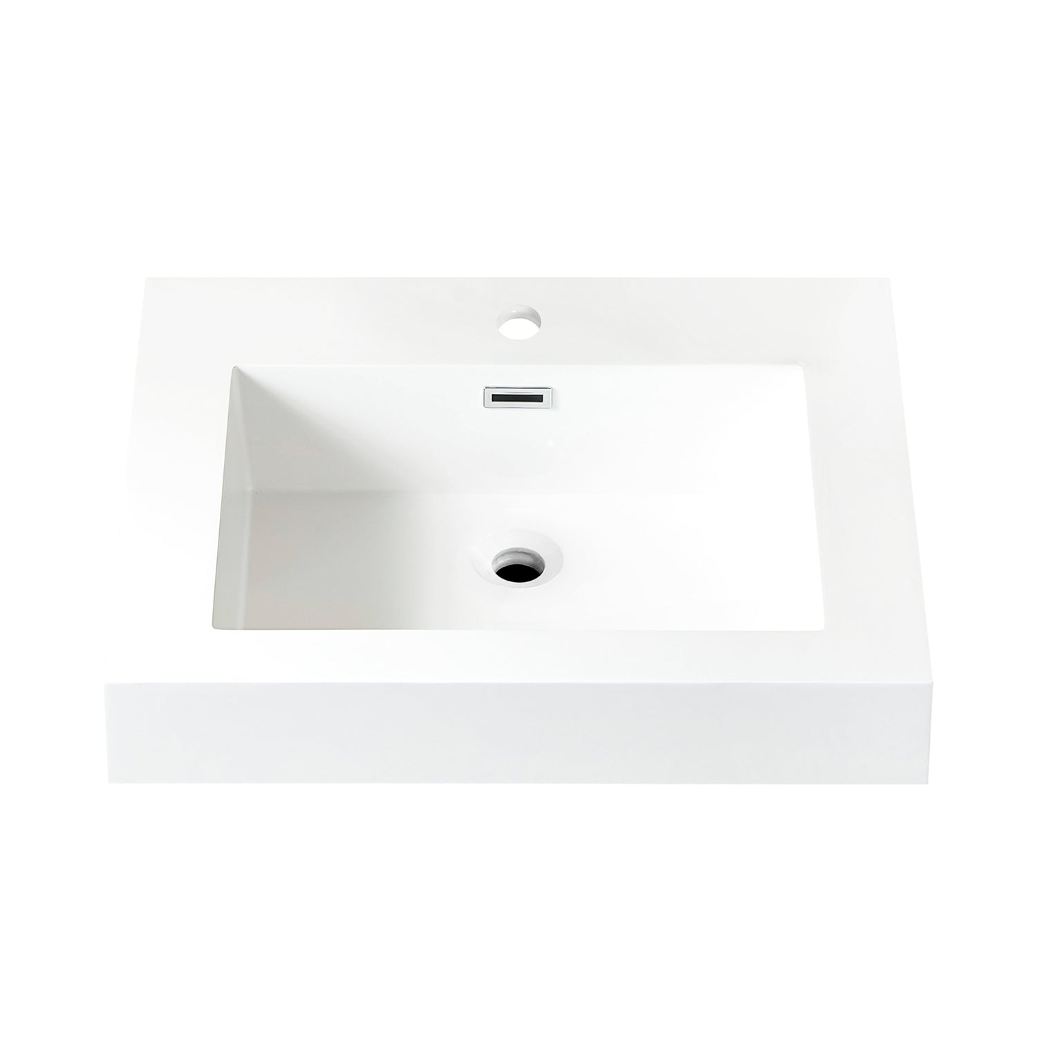 Ablitas Square White Finish Composite Granite Stone Vessel Bathroom Vanity Sink