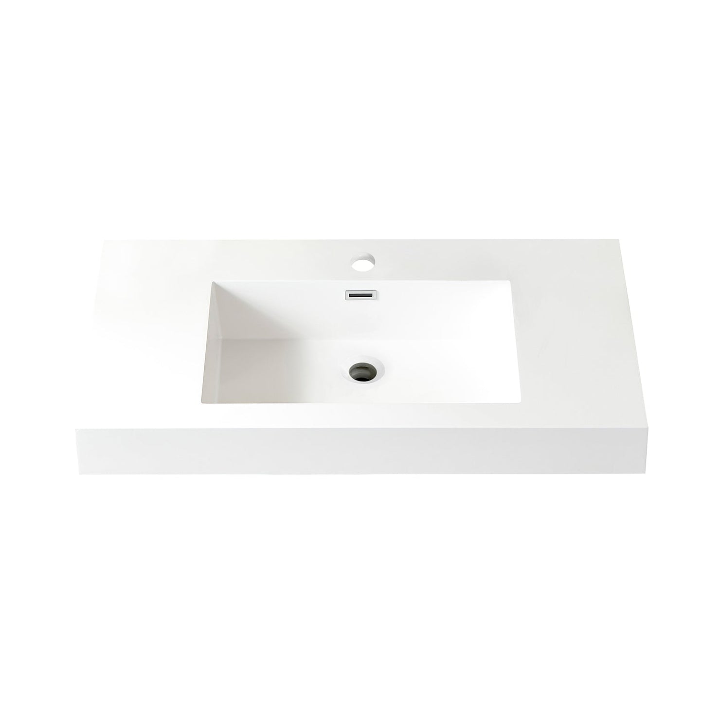 Ablitas Square White Finish Composite Granite Stone Vessel Bathroom Vanity Sink